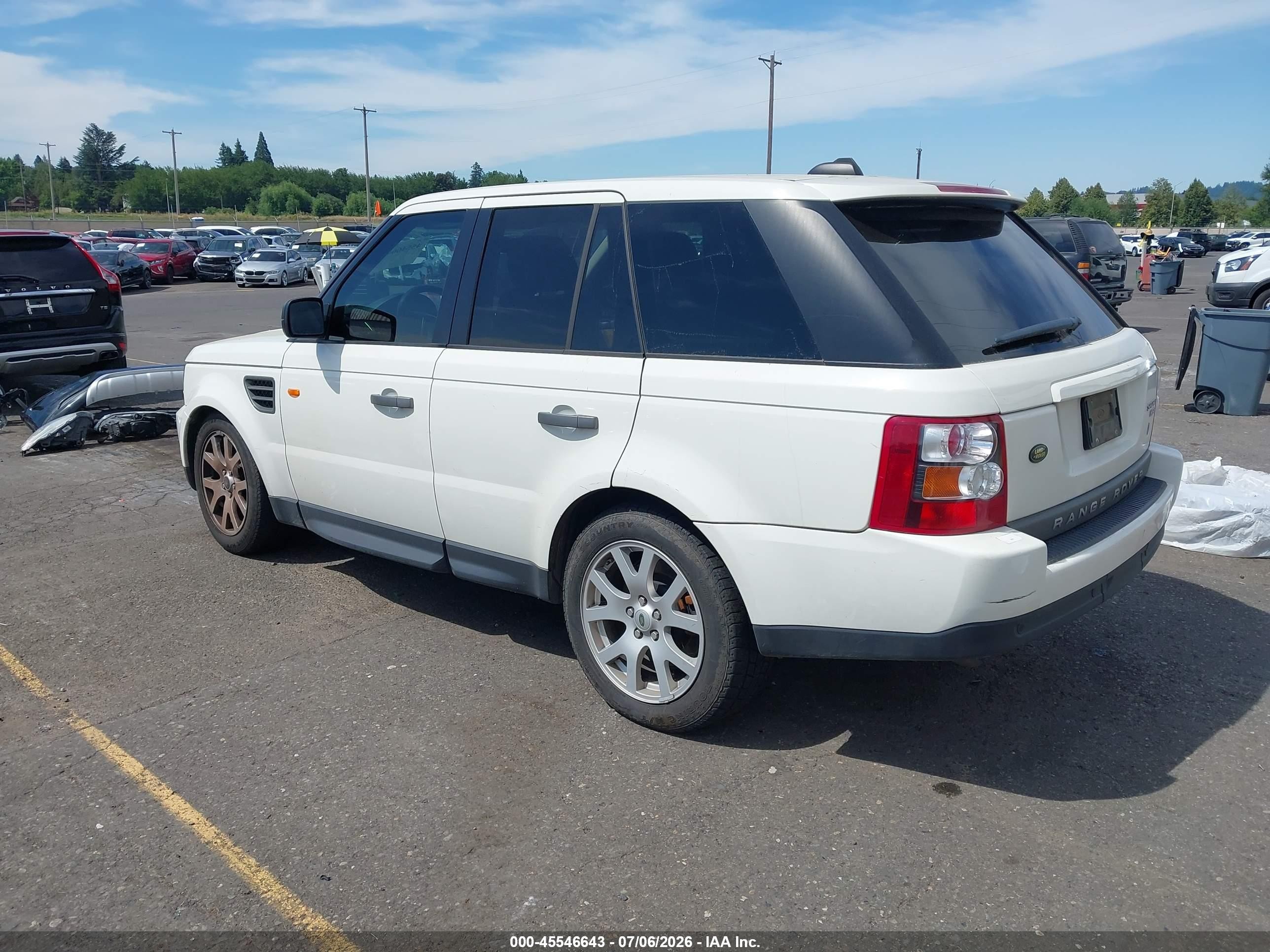 2007 Land Rover Range Rover Sport Hse White vin: SALSK25467A986495