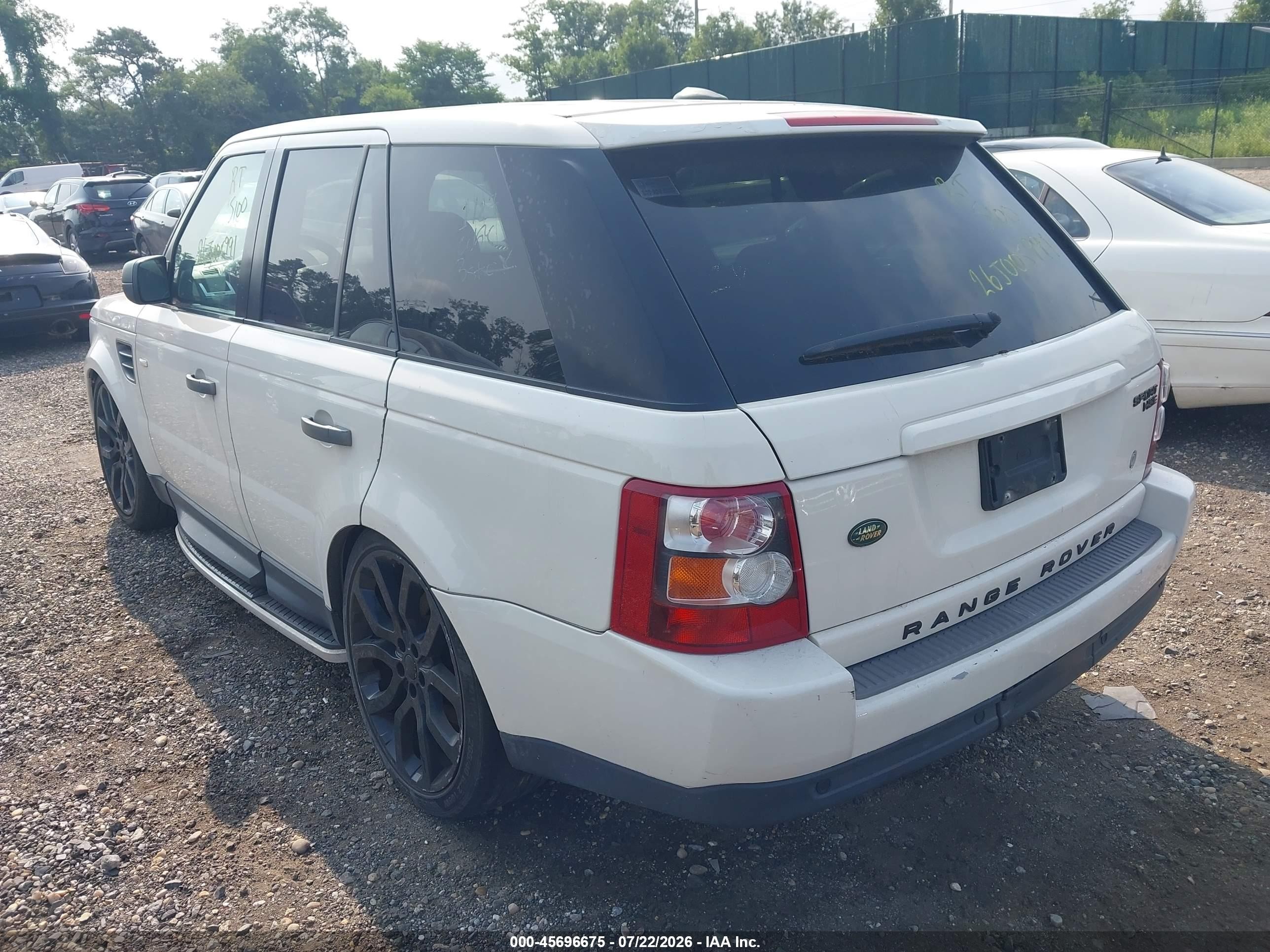 2009 Land Rover Range Rover Sport Hse White vin: SALSK254X9A206856