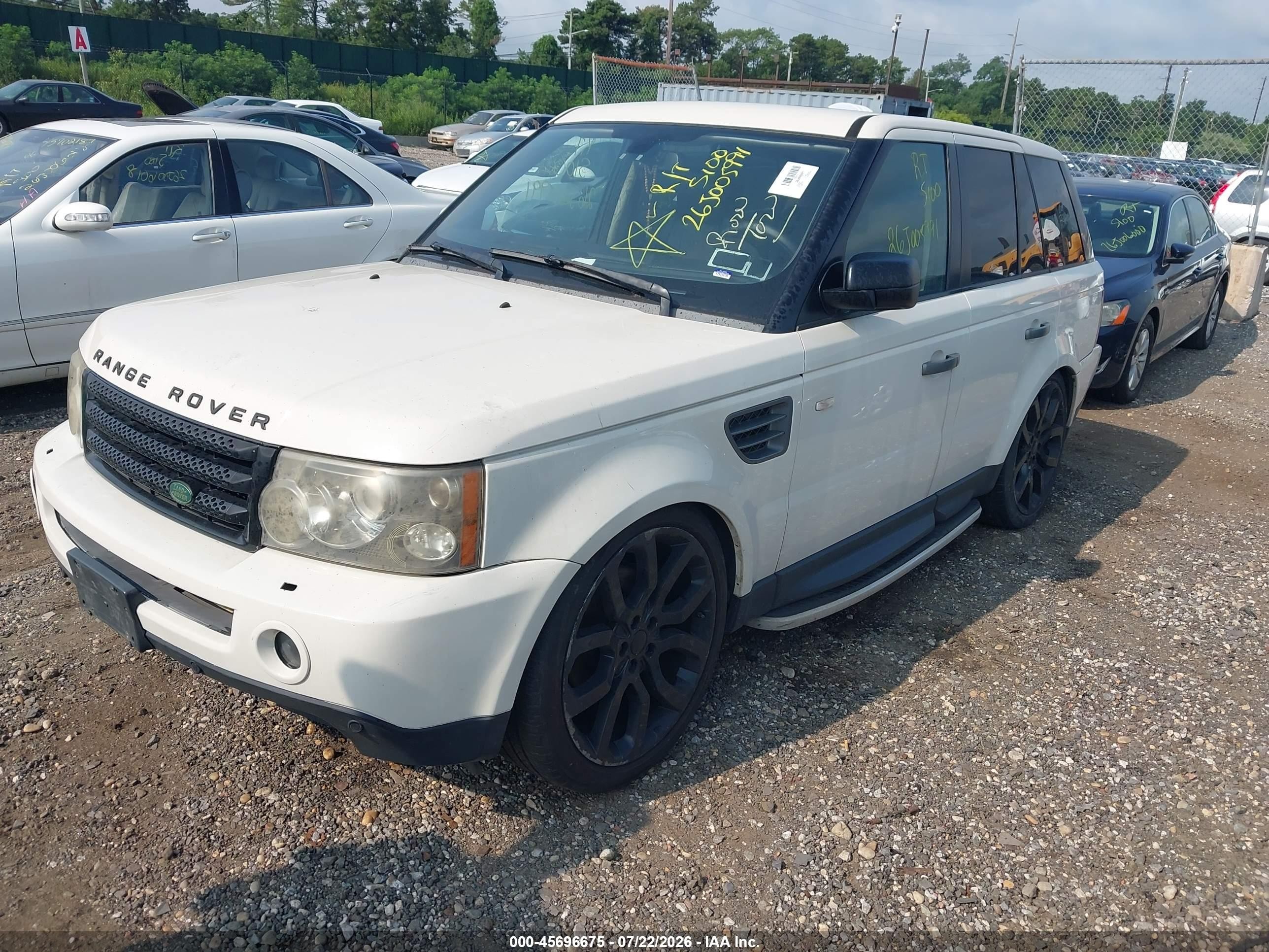 2009 Land Rover Range Rover Sport Hse White vin: SALSK254X9A206856