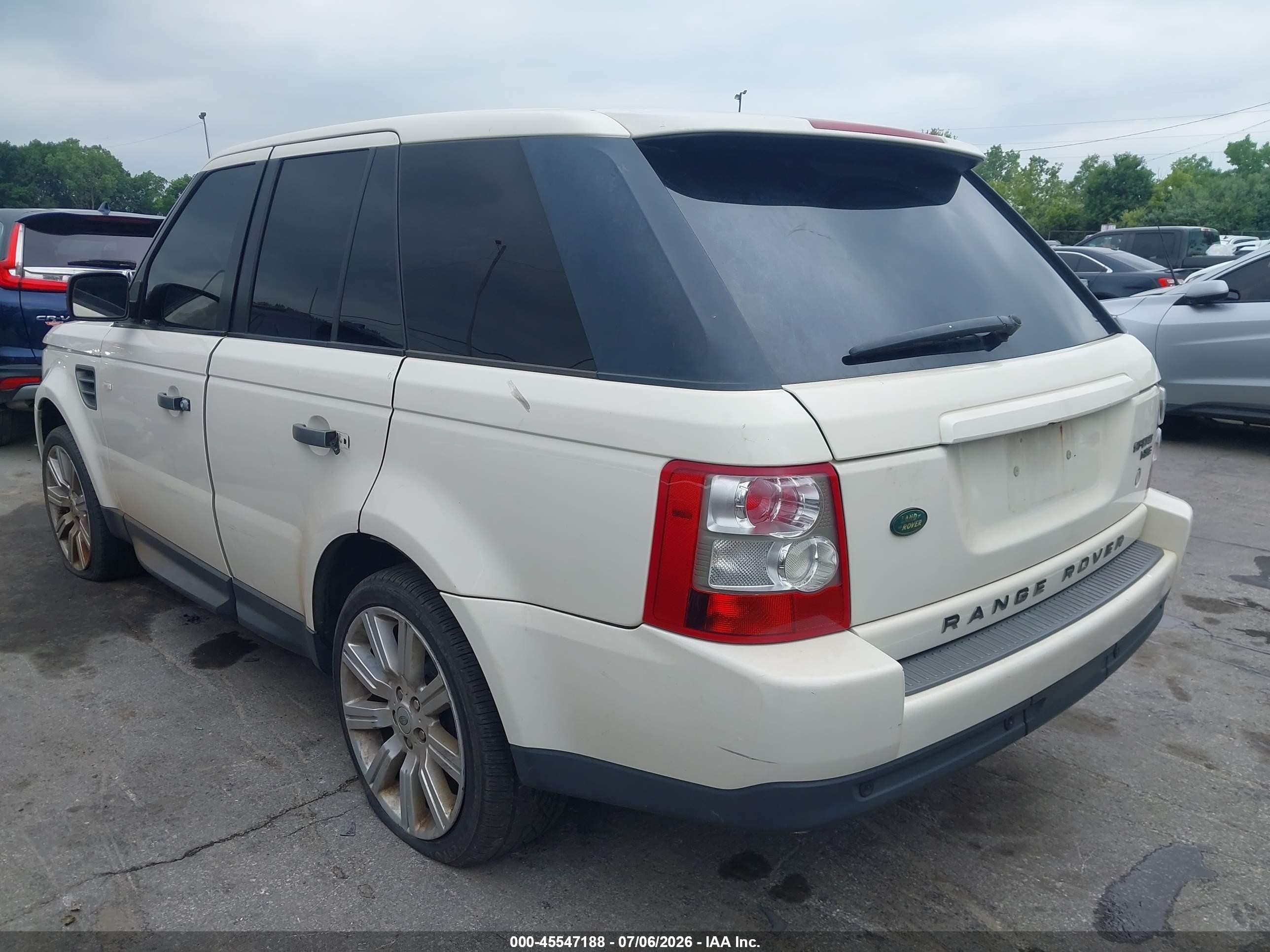 2009 Land Rover Range Rover Sport Hse White vin: SALSK254X9A212625
