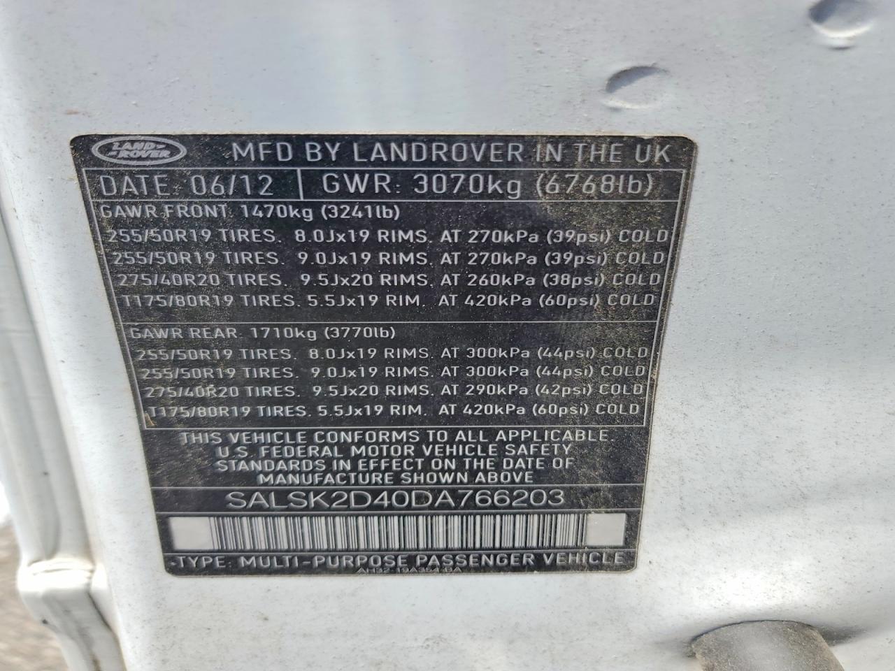 2013 Land Rover Range Rover Sport Hse Luxury White vin: SALSK2D40DA766203