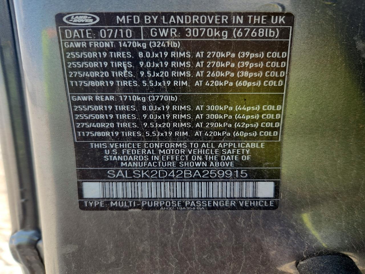 2011 Land Rover Range Rover Sport Lux Gray vin: SALSK2D42BA259915