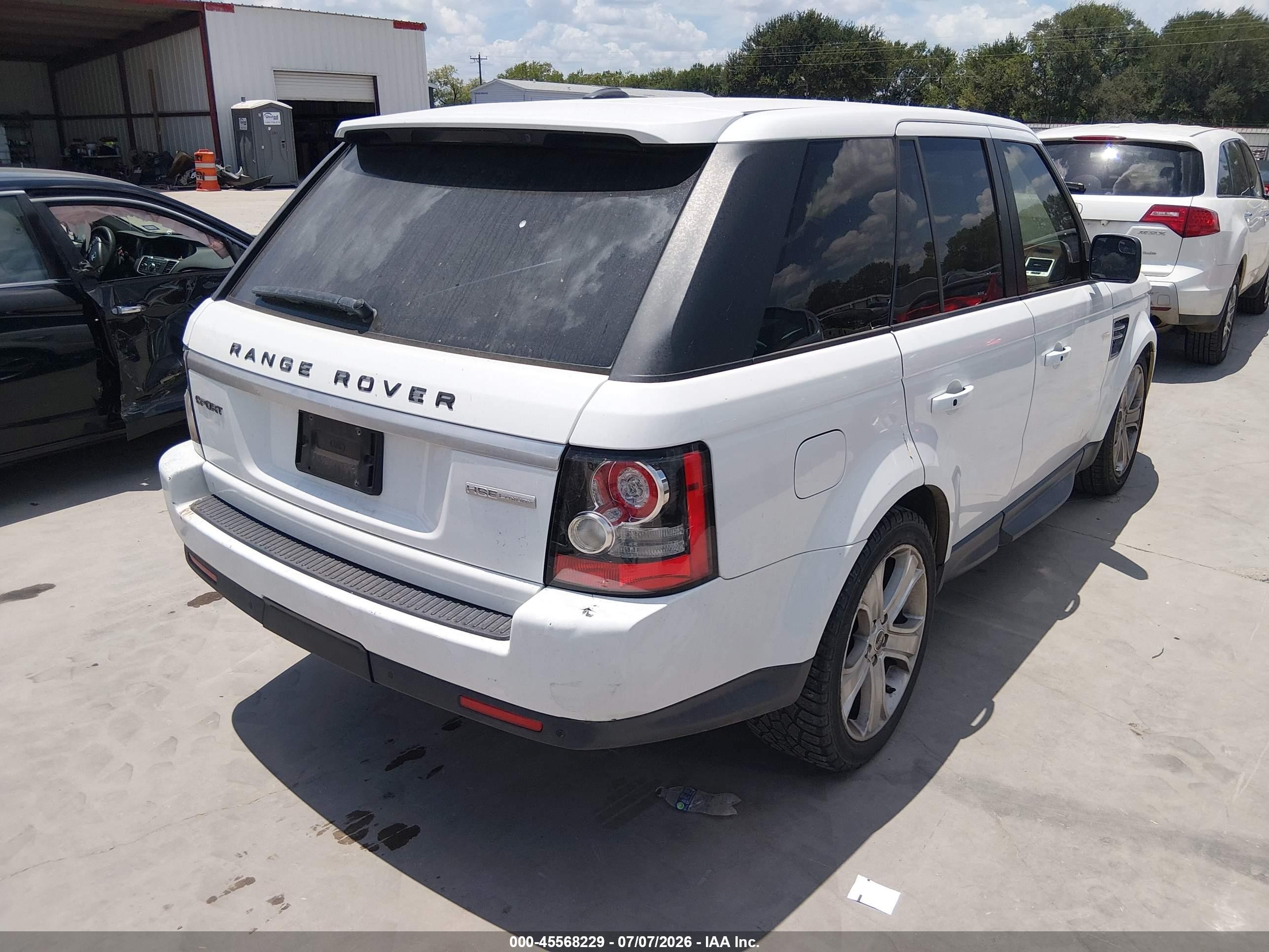 2012 Land Rover Range Rover Sport Hse White vin: SALSK2D44CA746695