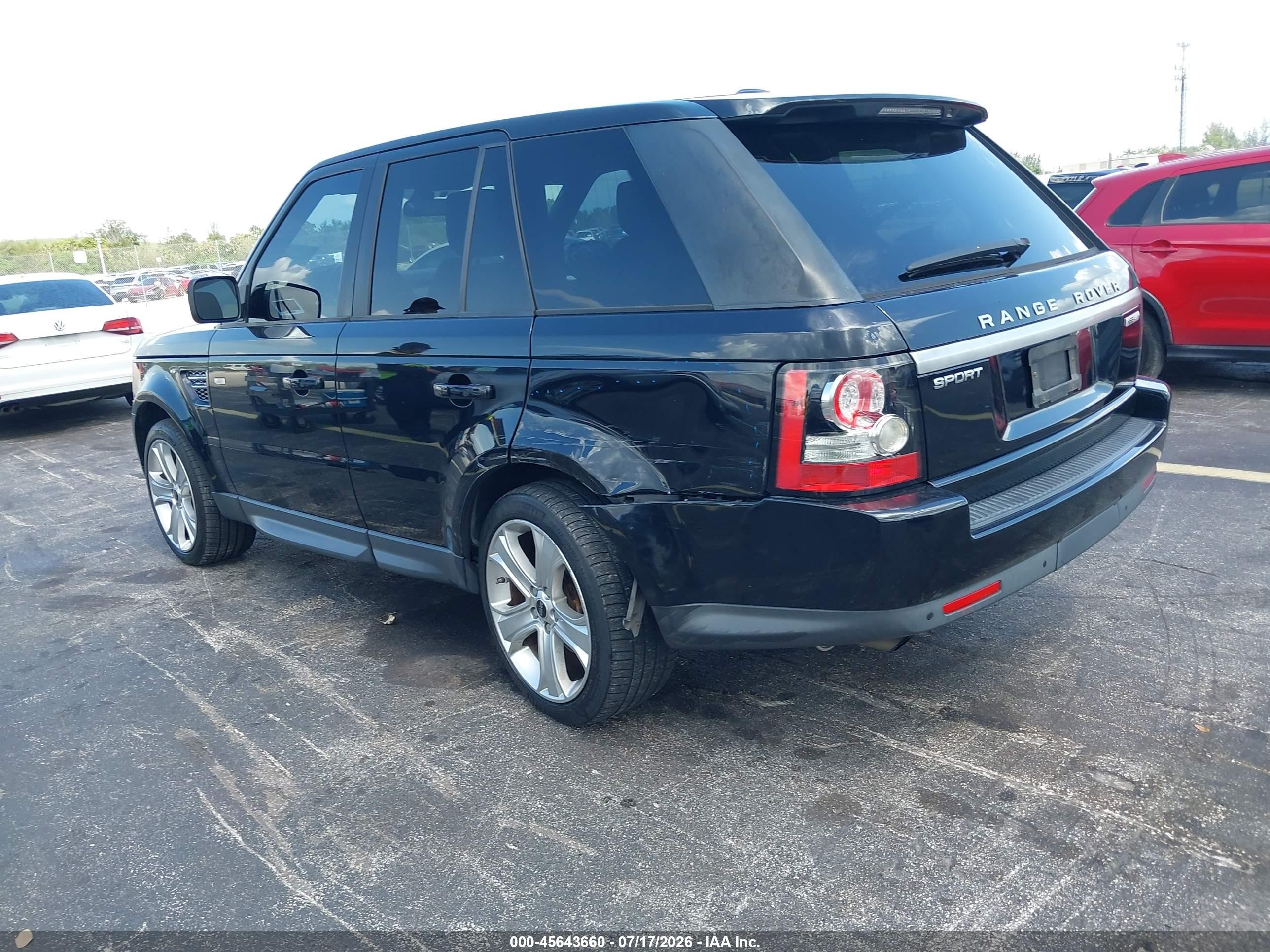 2012 Land Rover Range Rover Sport Hse Black vin: SALSK2D48CA721816