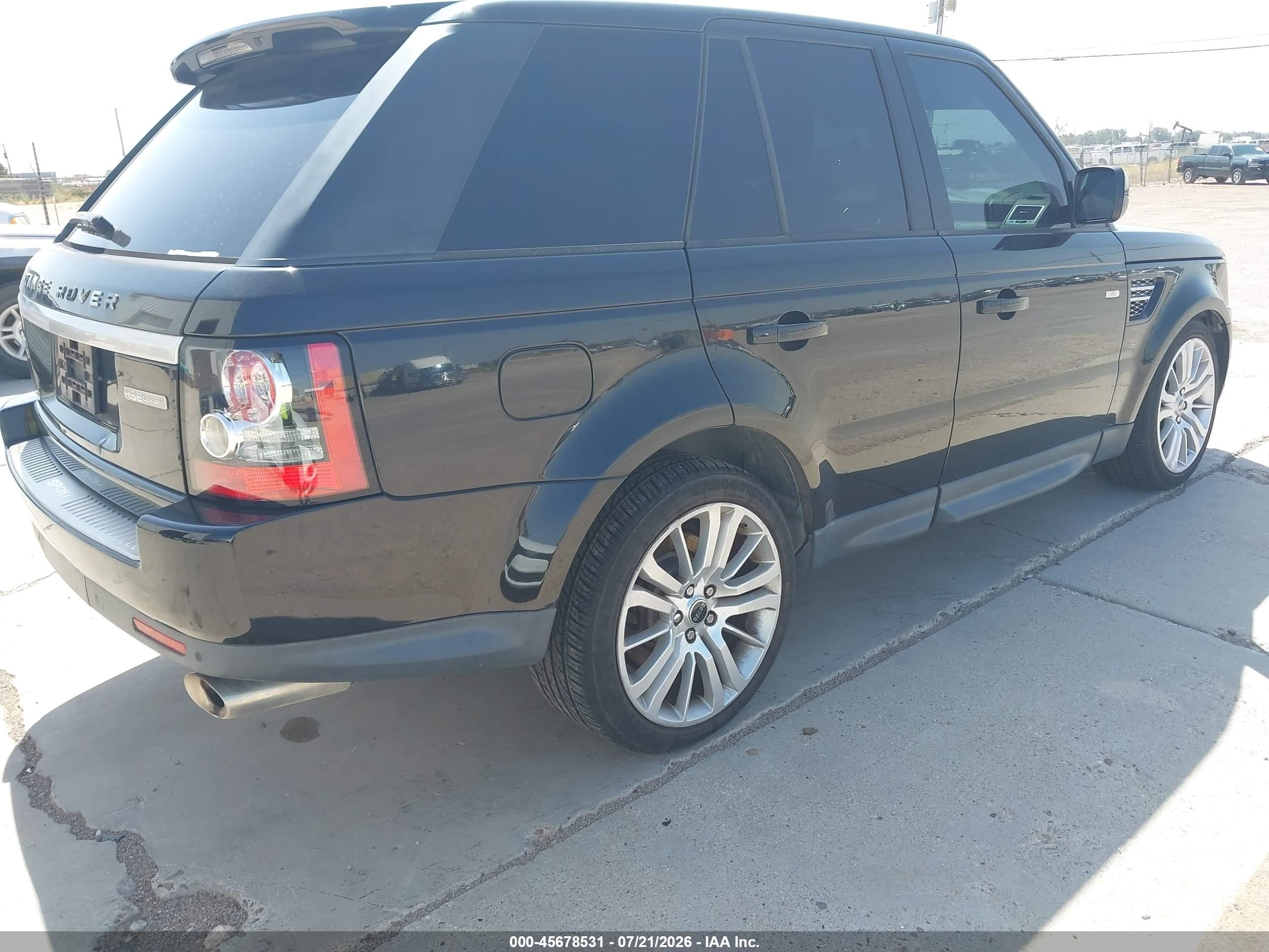 2013 Land Rover Range Rover Sport Hse Black vin: SALSK2D48DA761413