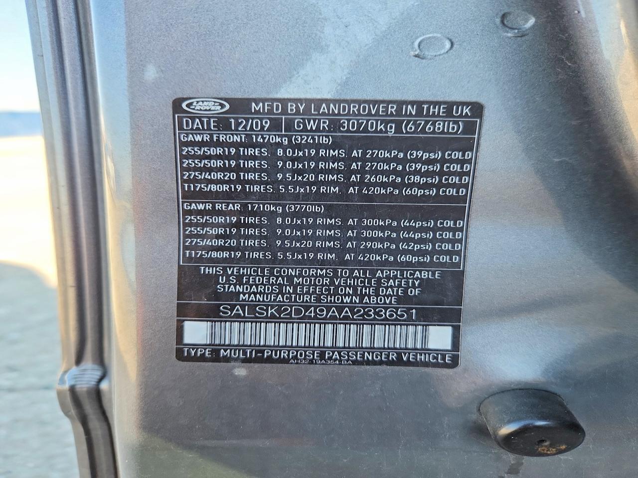 2010 Land Rover Range Rover Sport Lux Silver vin: SALSK2D49AA233651