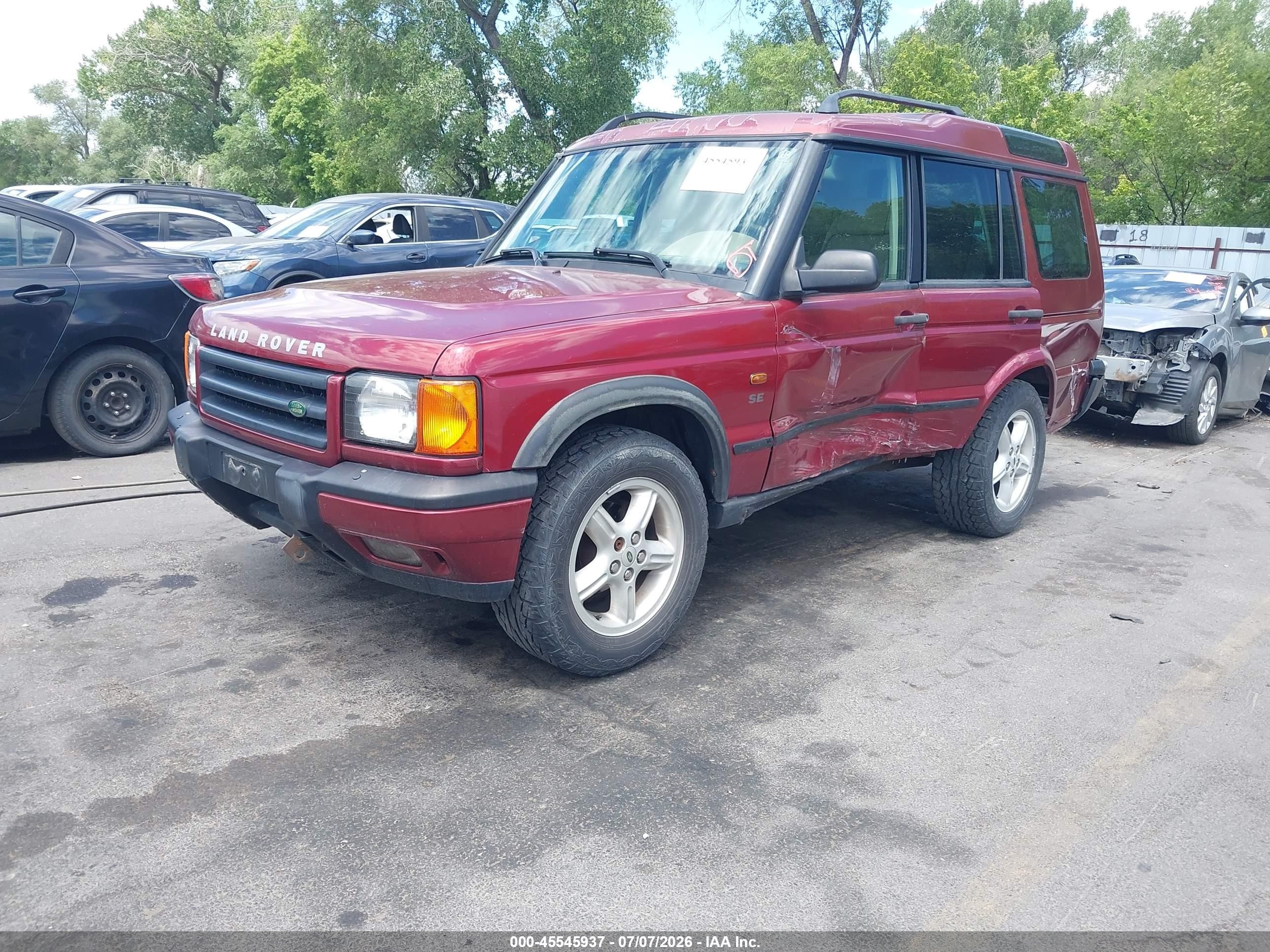 2001 Land Rover Discovery Series Ii Red vin: SALTY12441A292249
