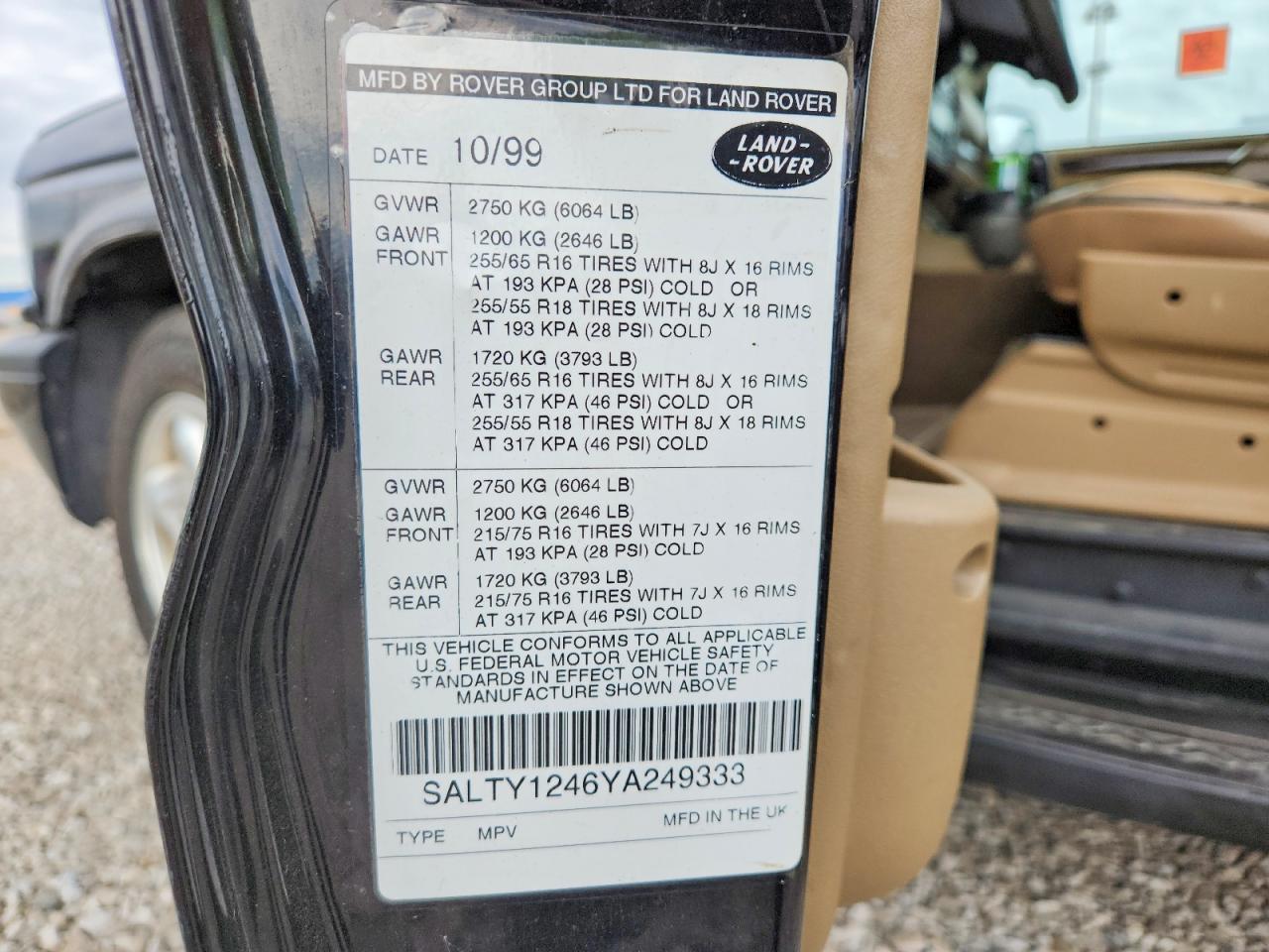 2000 Land Rover Discovery Ii Black vin: SALTY1246YA249333