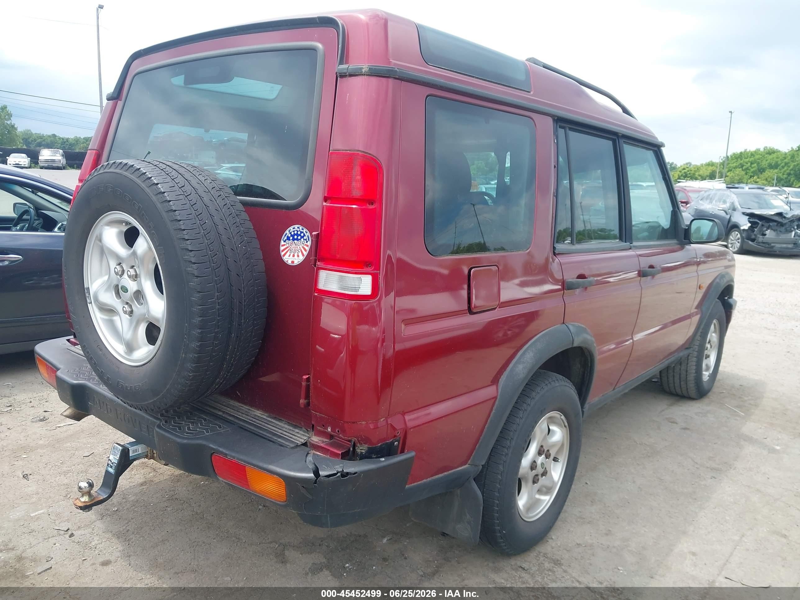 2000 Land Rover Discovery Series Ii Cloth/series Ii Leather Red vin: SALTY1246YA265578
