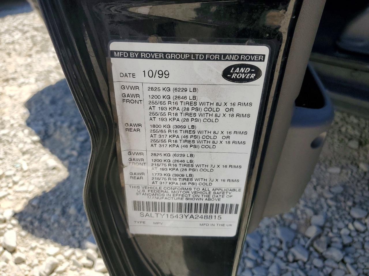 2000 Land Rover Discovery Ii Черный vin: SALTY1543YA248815