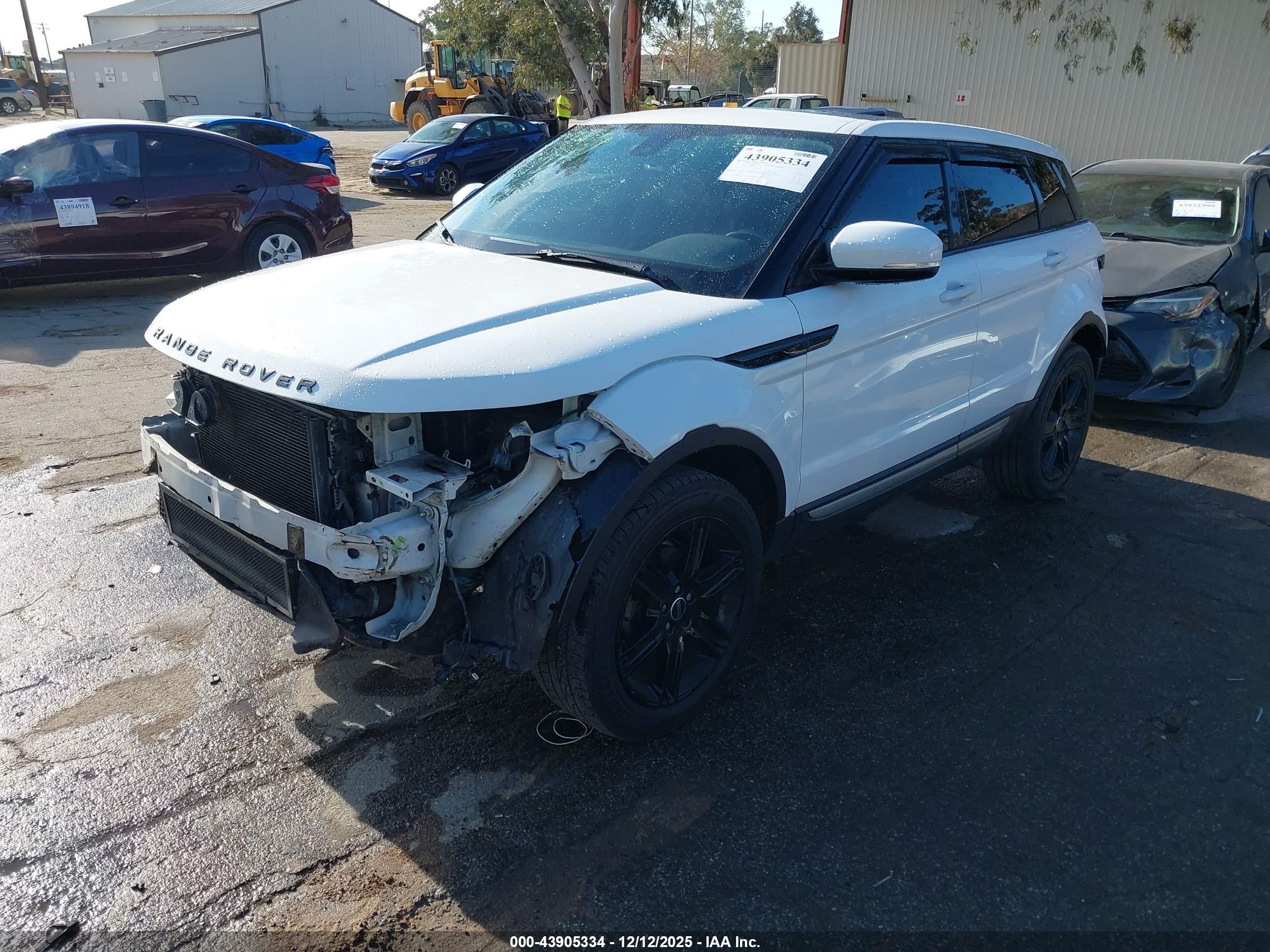 2012 Land Rover Range Rover Evoque Pure Plus White vin: SALVP2BG7CH688407