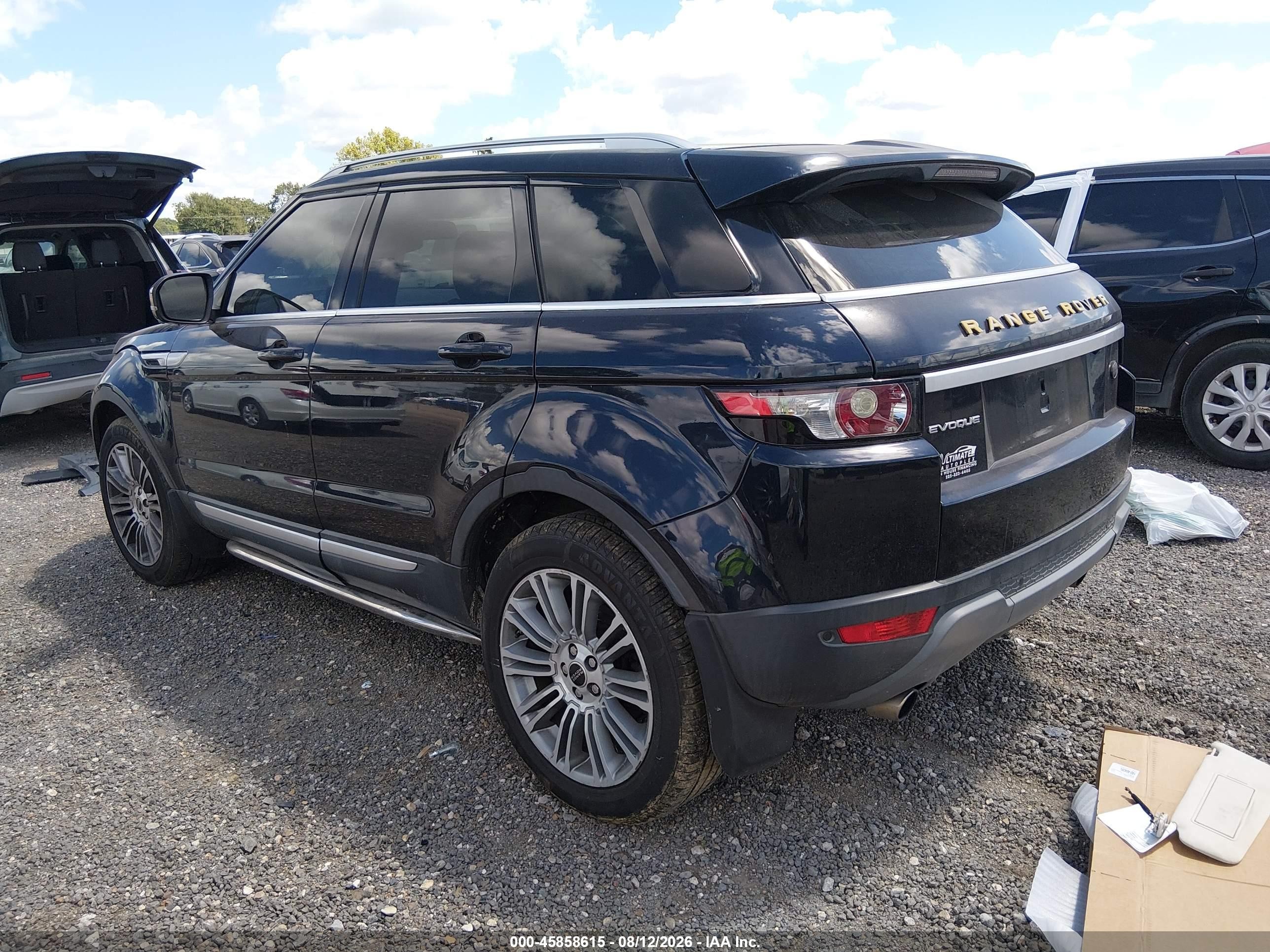 2012 Land Rover Range Rover Evoque Pure Plus Black vin: SALVV2BG6CH606754