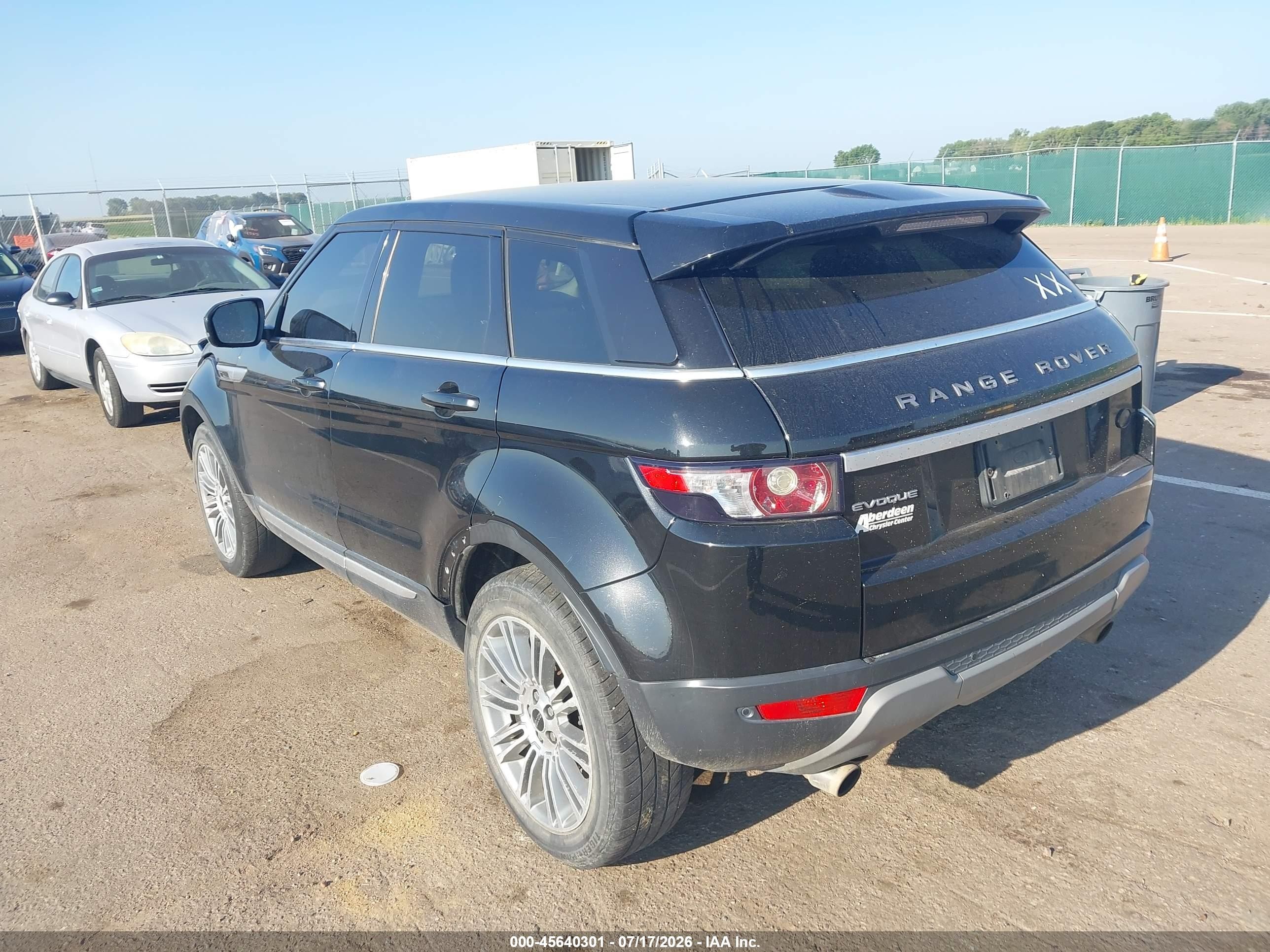 2012 Land Rover Range Rover Evoque Pure Plus Black vin: SALVV2BG9CH681514