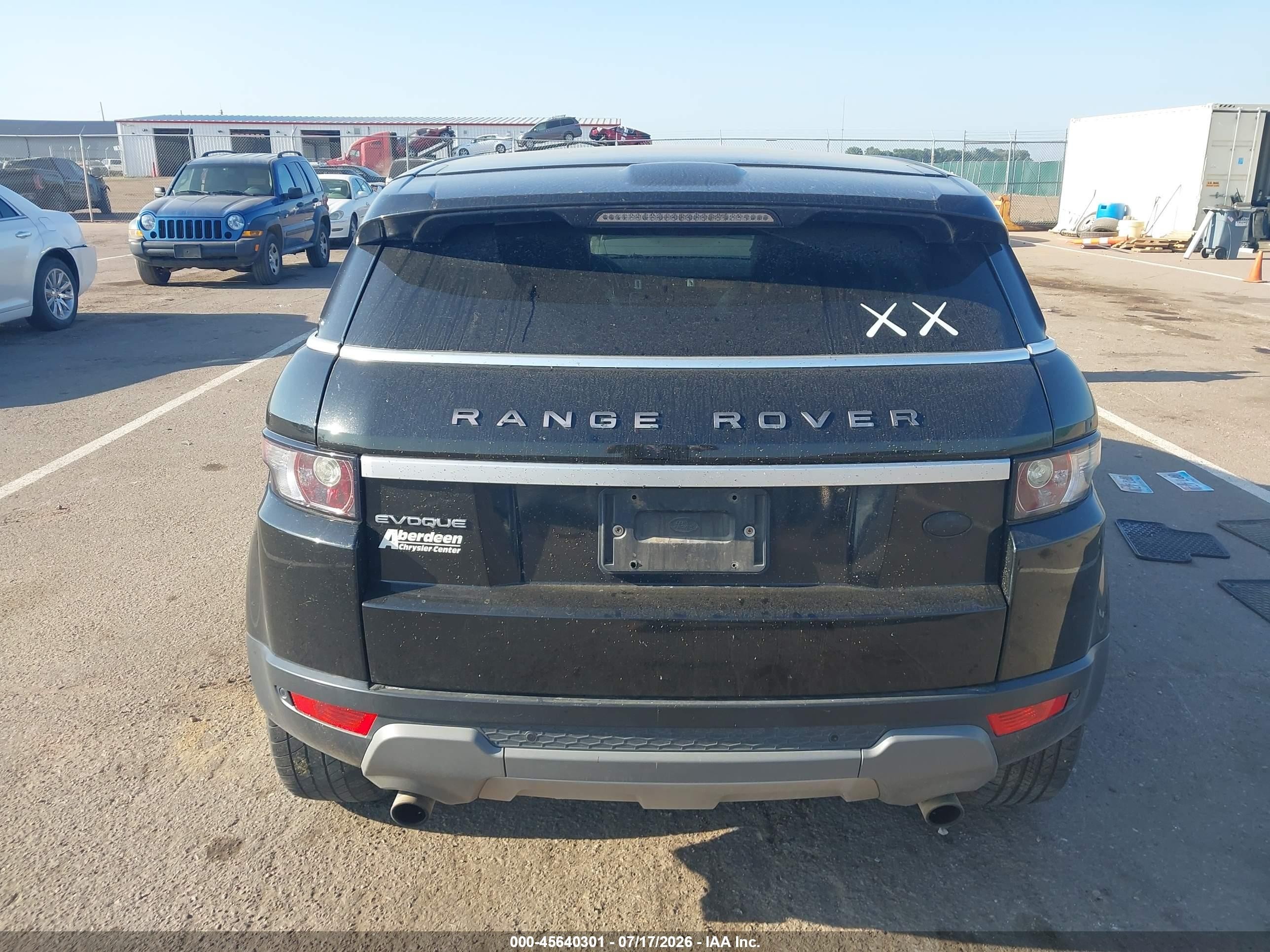 2012 Land Rover Range Rover Evoque Pure Plus Black vin: SALVV2BG9CH681514