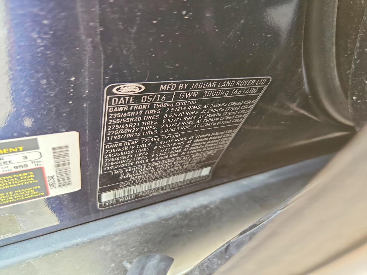 2016 Land Rover Range Rover Sport Hse Blue vin: SALWR2PF5GA657542