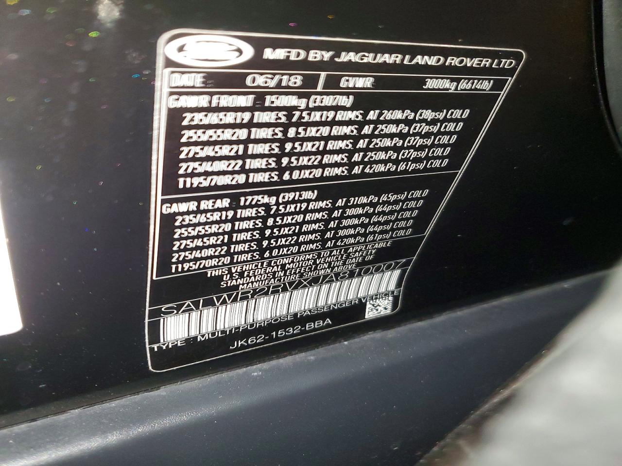 2018 Land Rover Range Rover Sport Hse Black vin: SALWR2RVXJA810007
