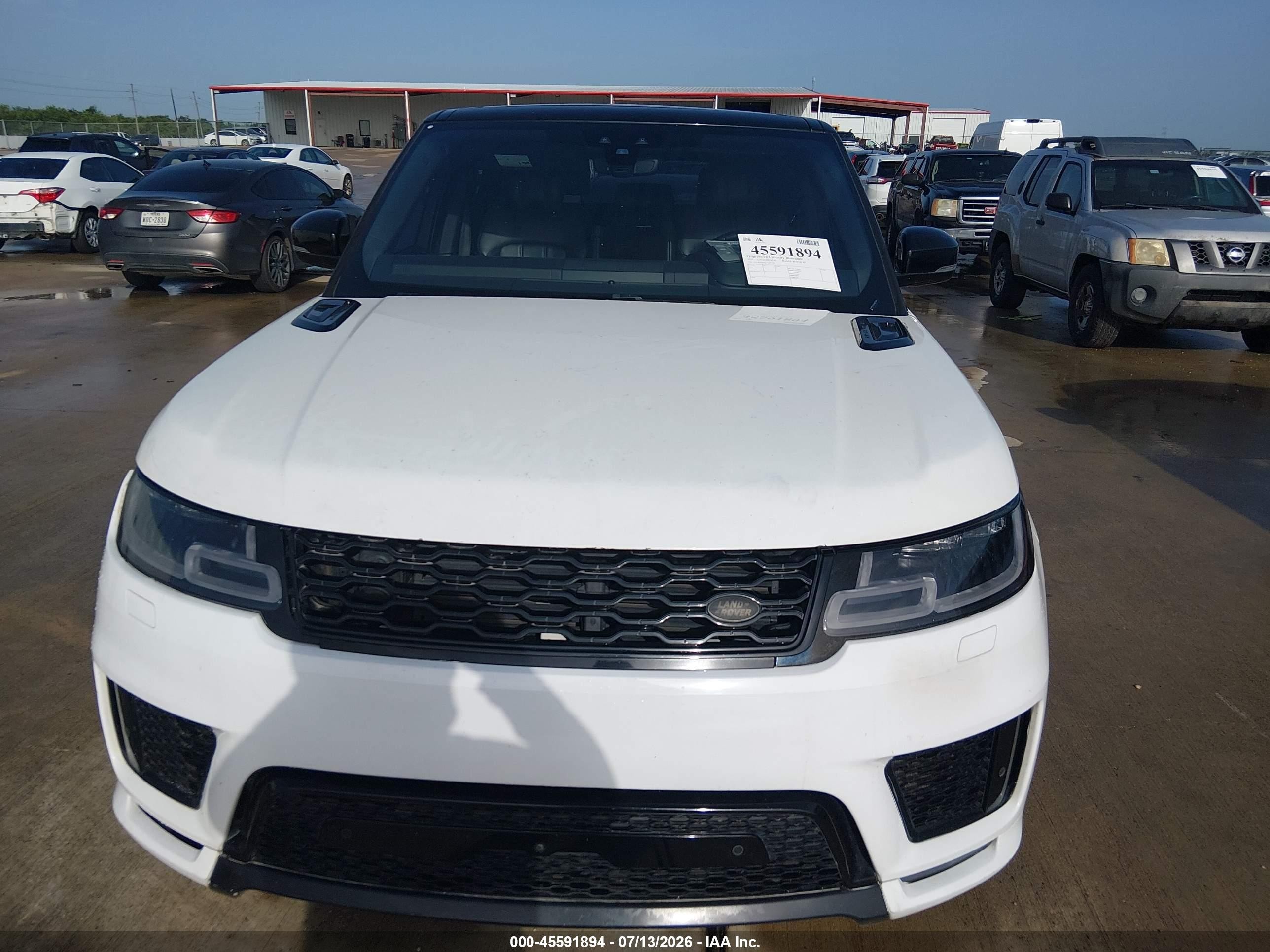 2020 Land Rover Range Rover Sport Hse Dynamic Белый vin: SALWR2SEXLA887344