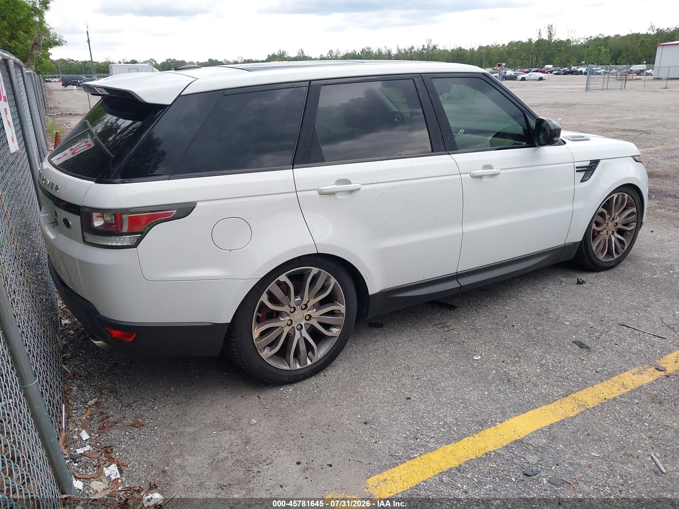 2014 Land Rover Range Rover Sport 5.0l V8 Supercharged White vin: SALWR2TF1EA386398