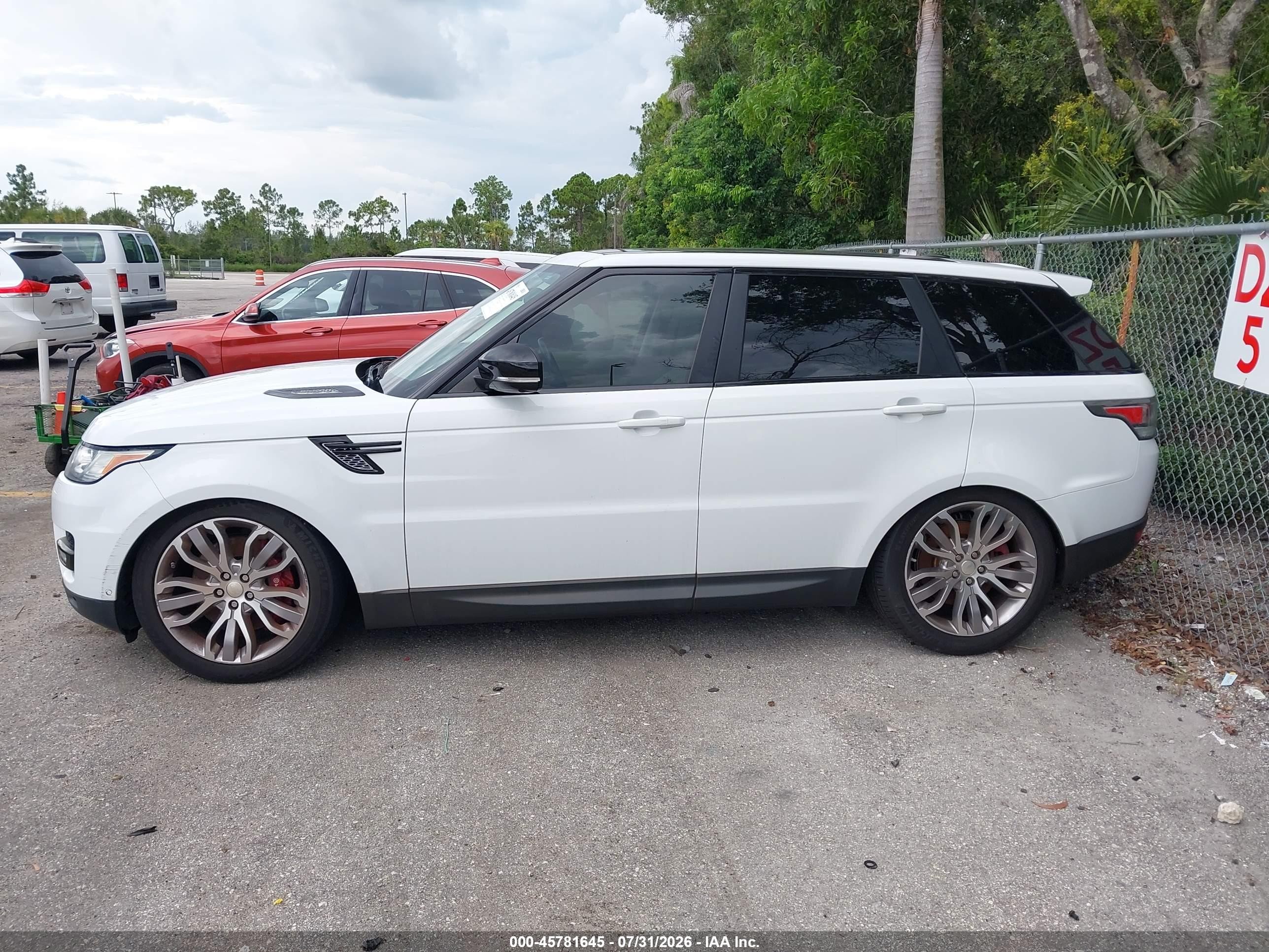 2014 Land Rover Range Rover Sport 5.0l V8 Supercharged White vin: SALWR2TF1EA386398