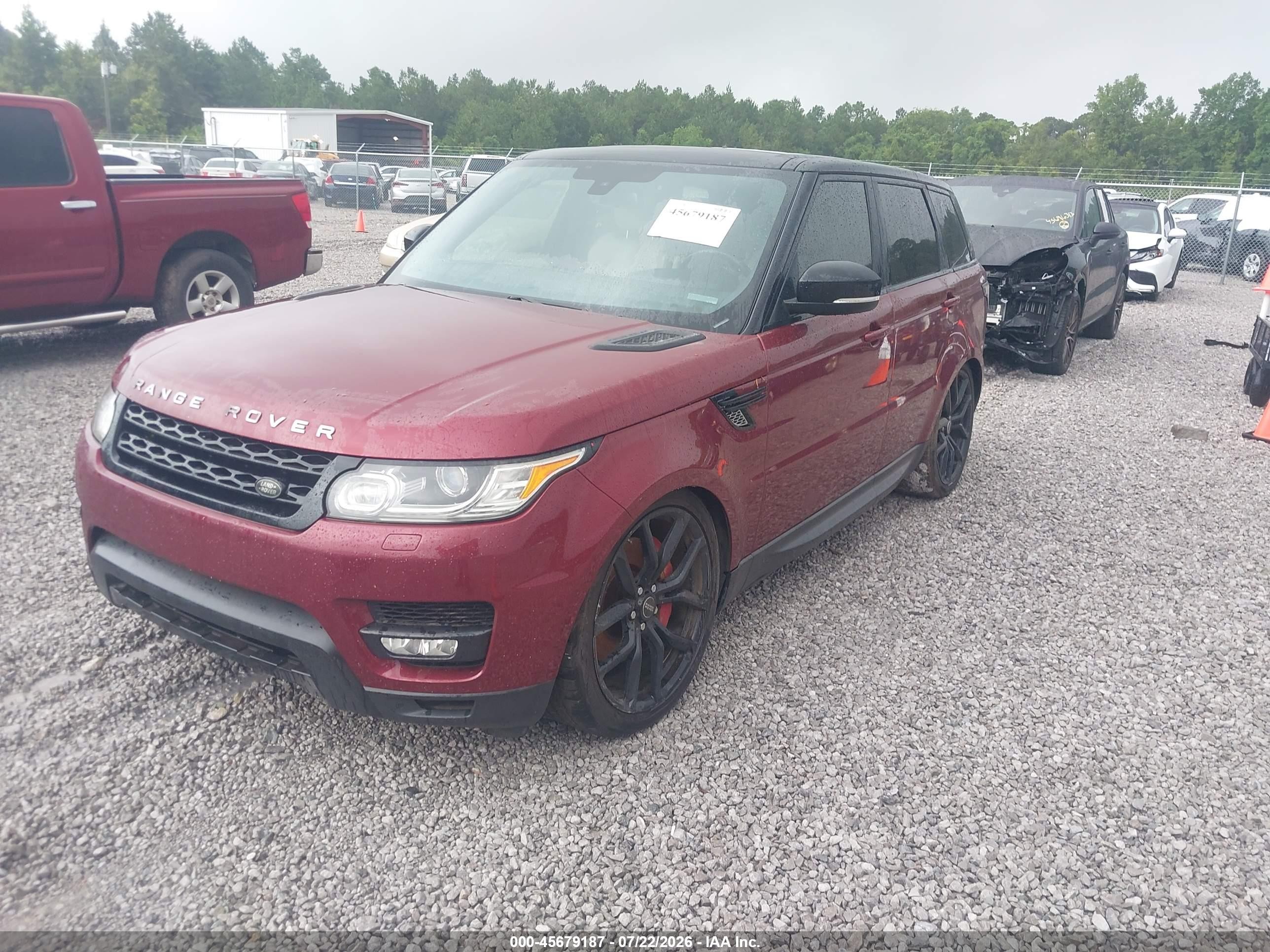 2015 Land Rover Range Rover Sport 5.0l V8 Supercharged Maroon vin: SALWR2TF1FA606060