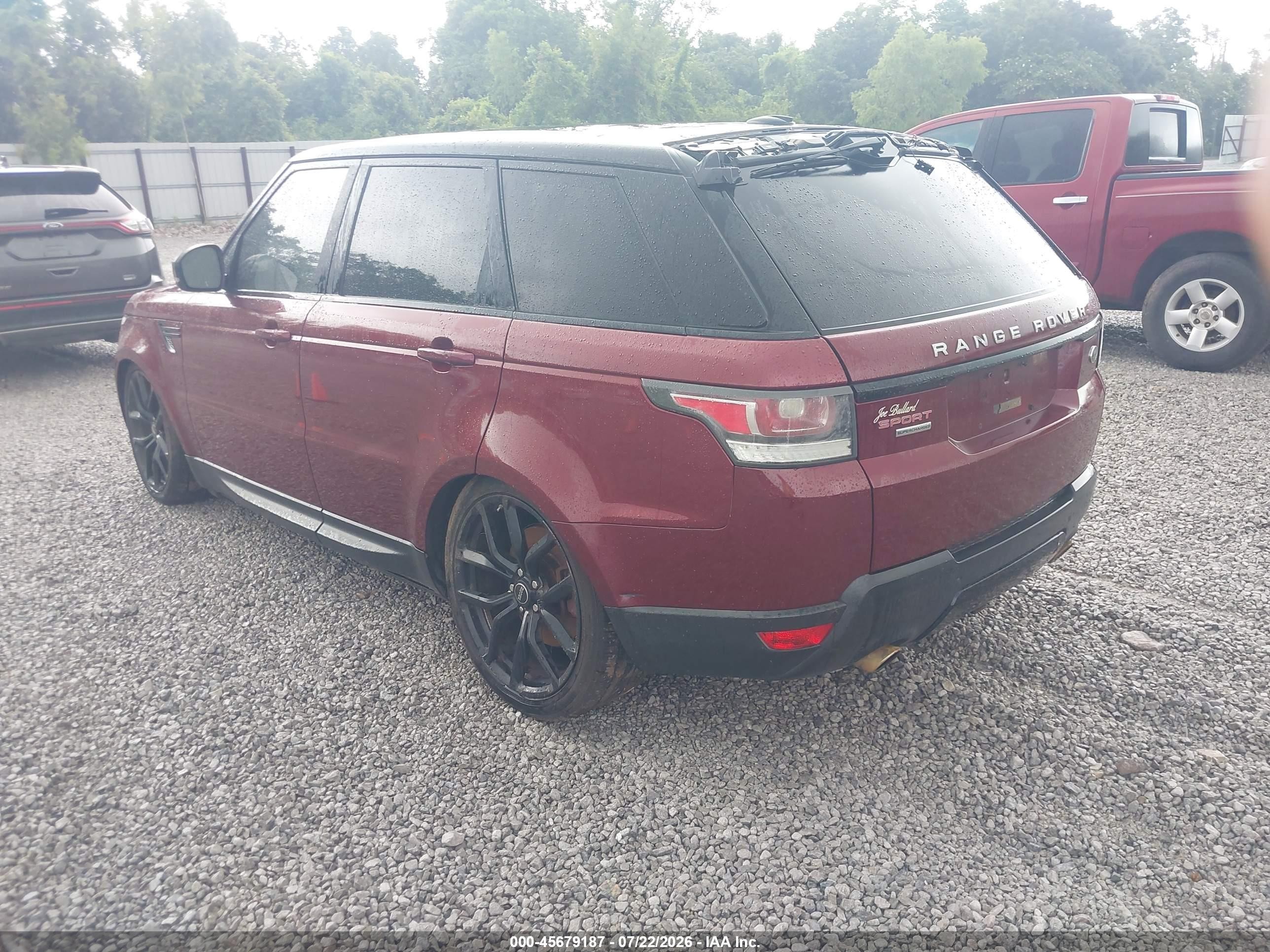 2015 Land Rover Range Rover Sport 5.0l V8 Supercharged Maroon vin: SALWR2TF1FA606060