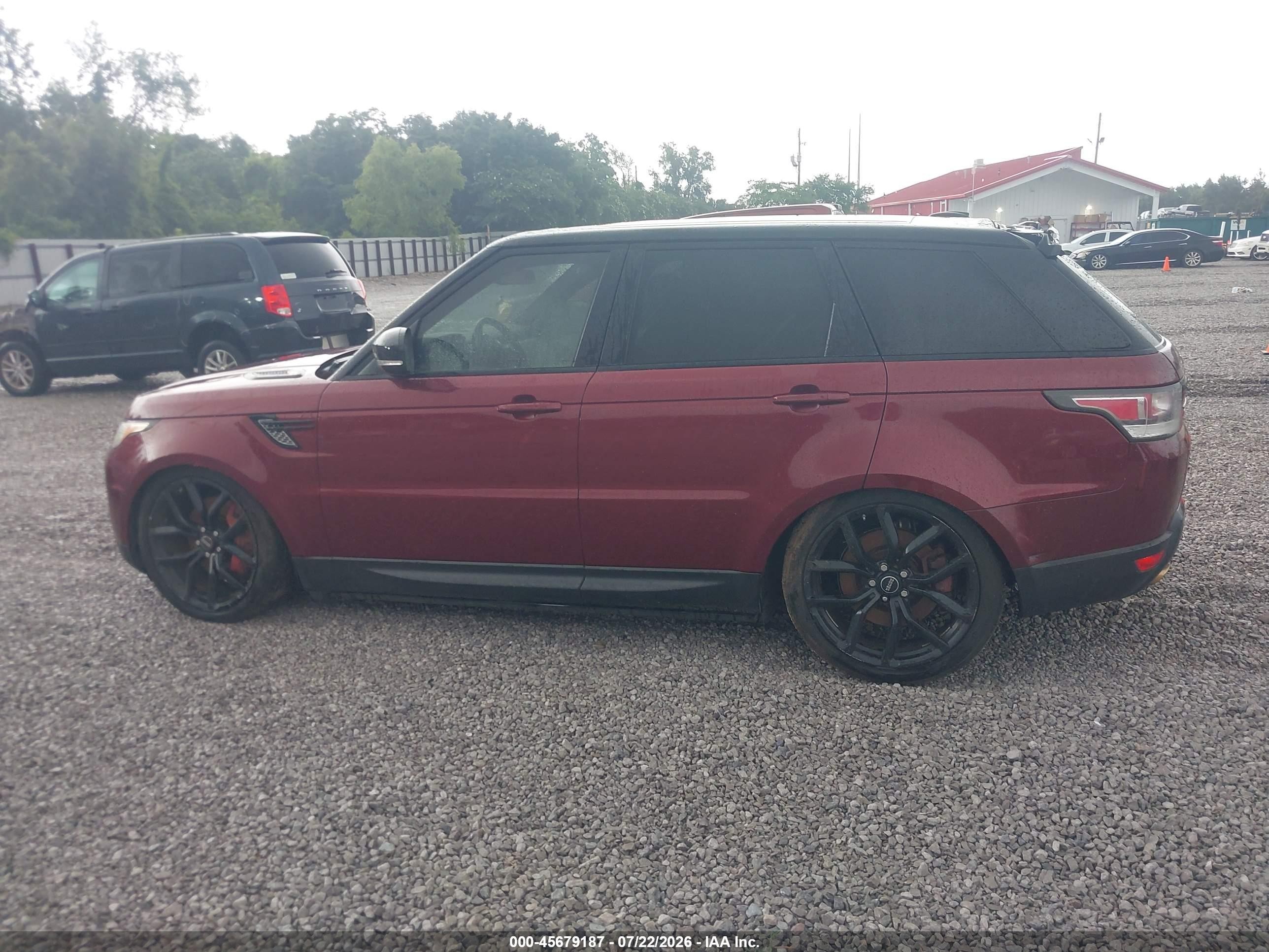 2015 Land Rover Range Rover Sport 5.0l V8 Supercharged Maroon vin: SALWR2TF1FA606060