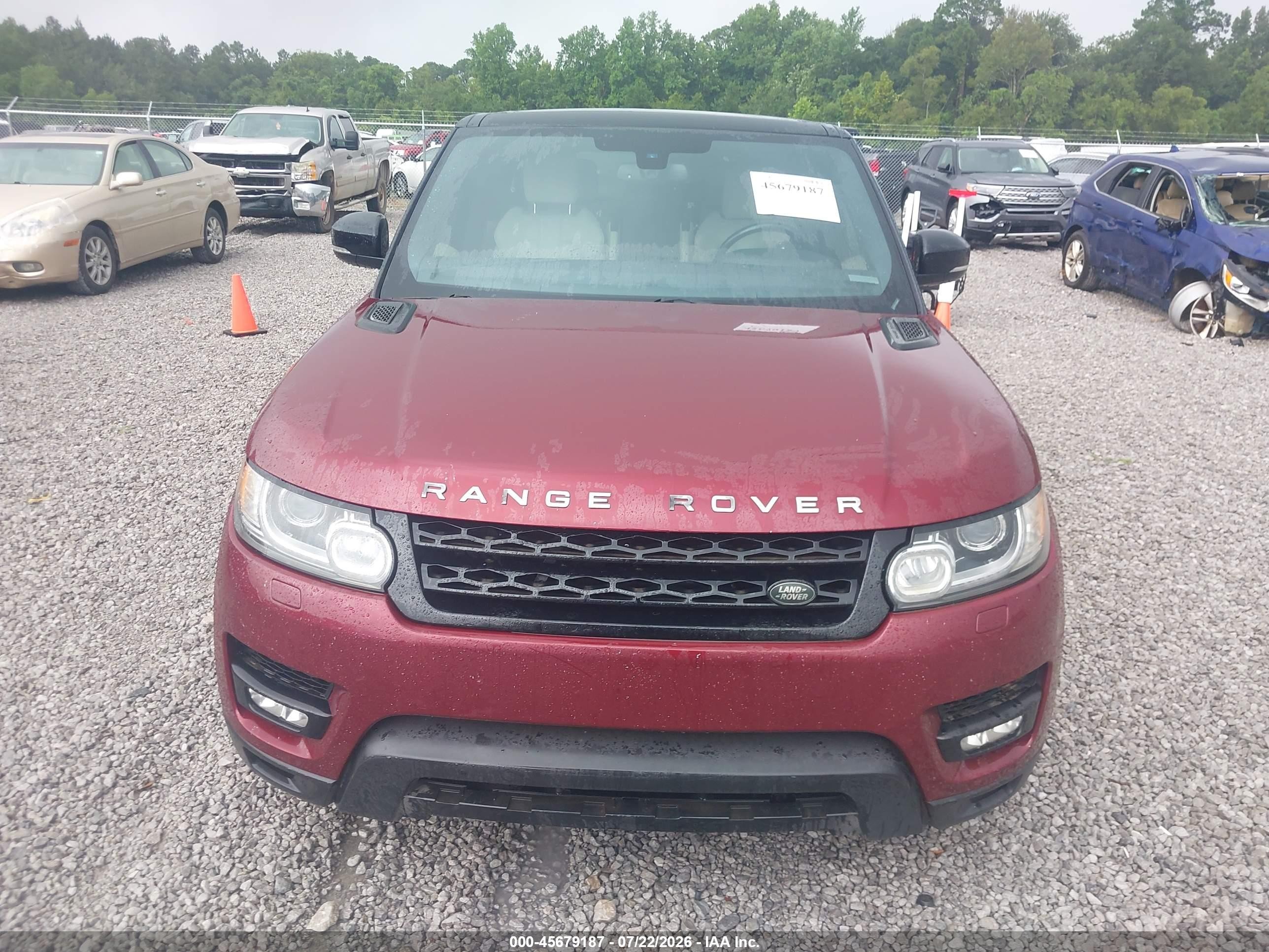 2015 Land Rover Range Rover Sport 5.0l V8 Supercharged Maroon vin: SALWR2TF1FA606060