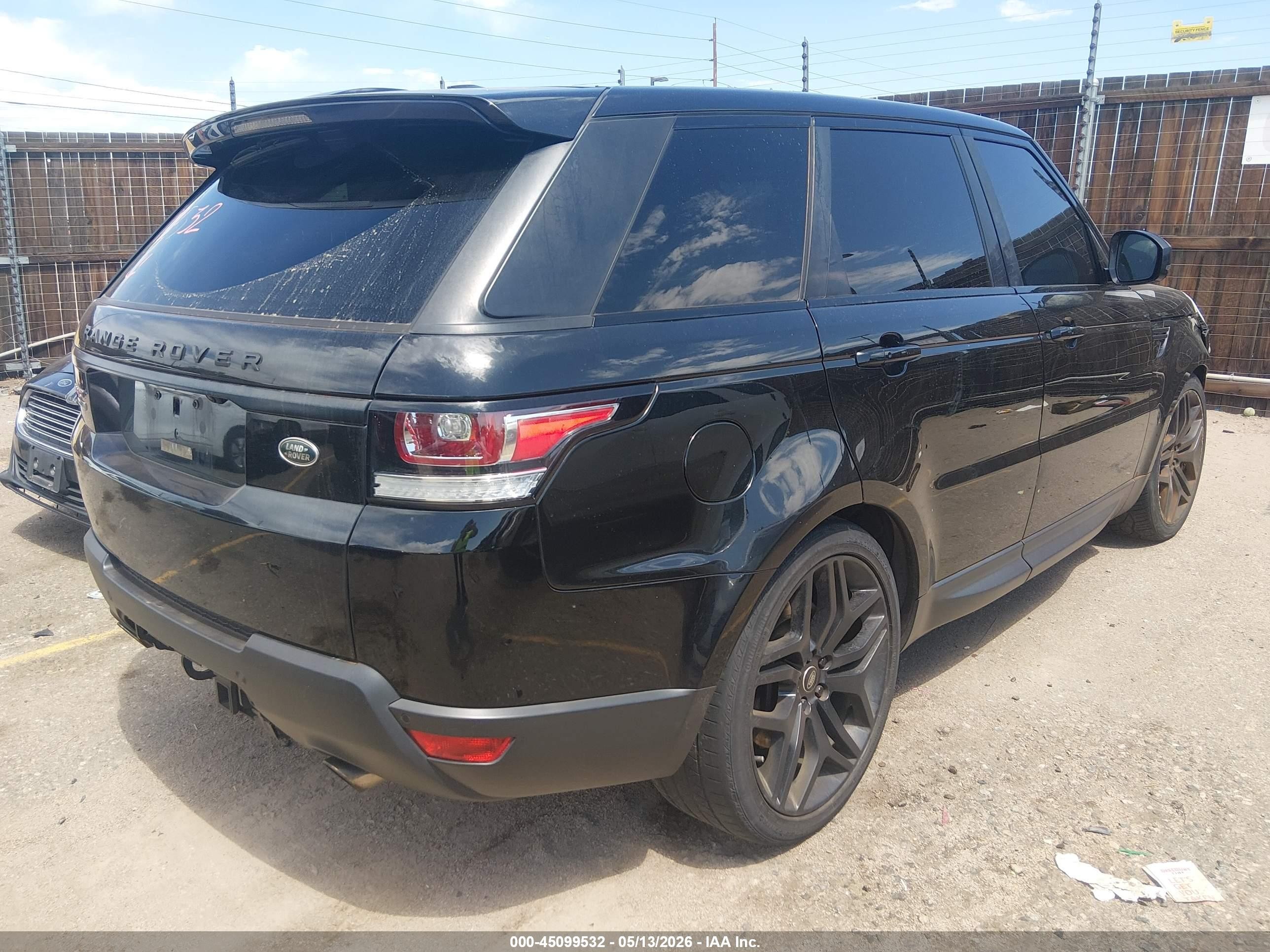 2015 Land Rover Range Rover Sport 5.0l V8 Supercharged Black vin: SALWR2TF7FA518288
