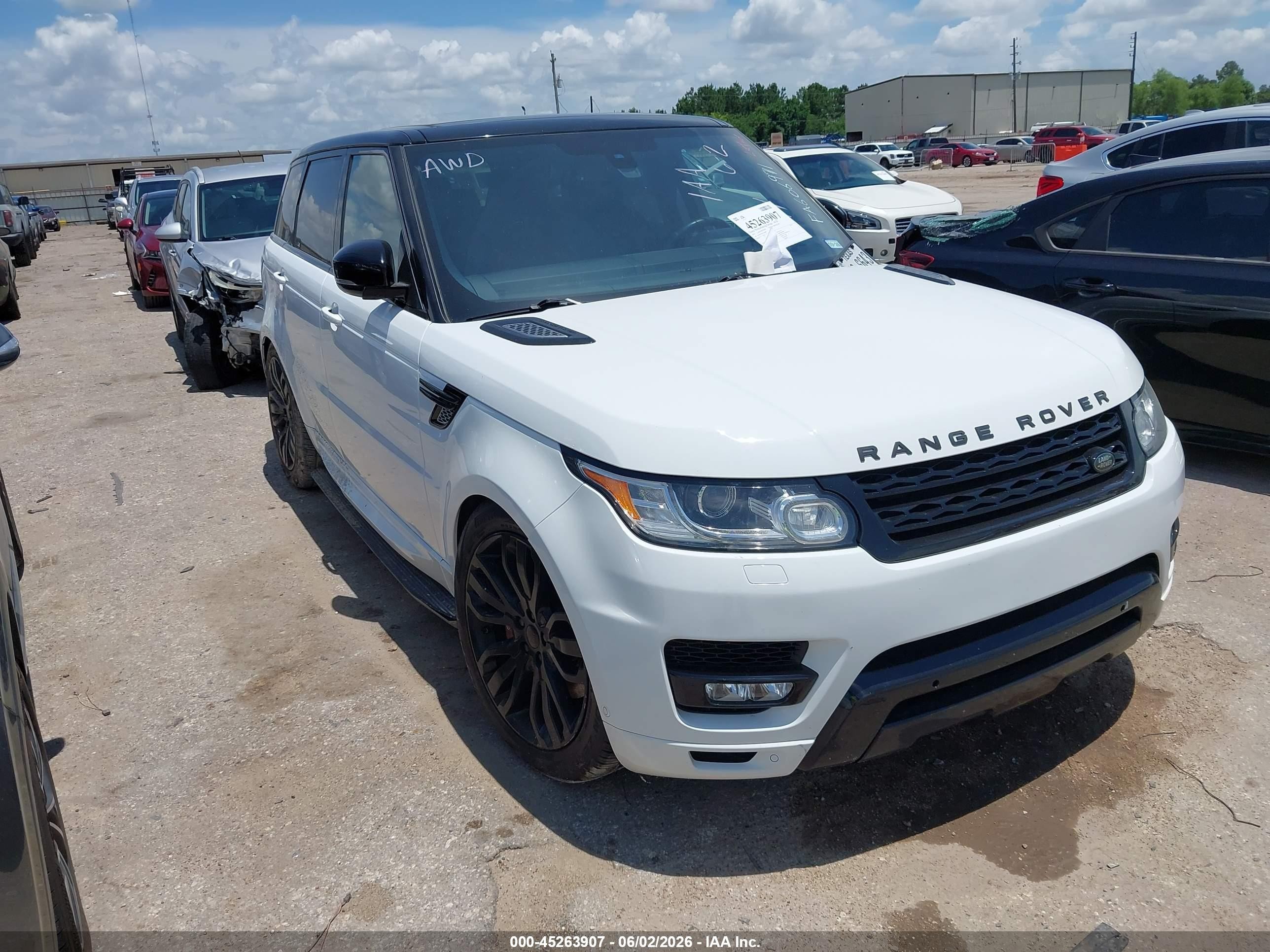 2015 Land Rover Range Rover Sport 5.0l V8 Supercharged White vin: SALWR2TF9FA606971