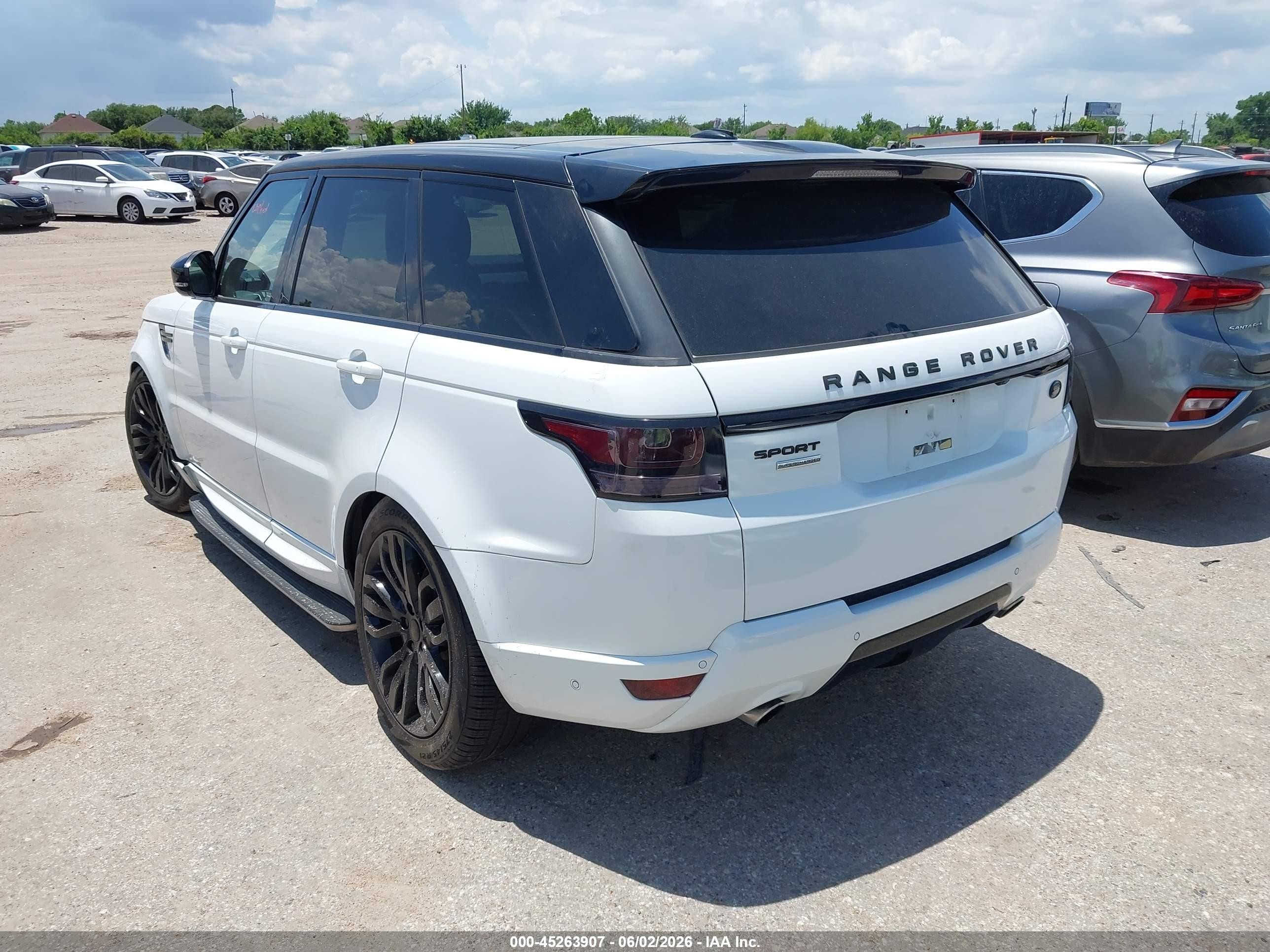 2015 Land Rover Range Rover Sport 5.0l V8 Supercharged White vin: SALWR2TF9FA606971