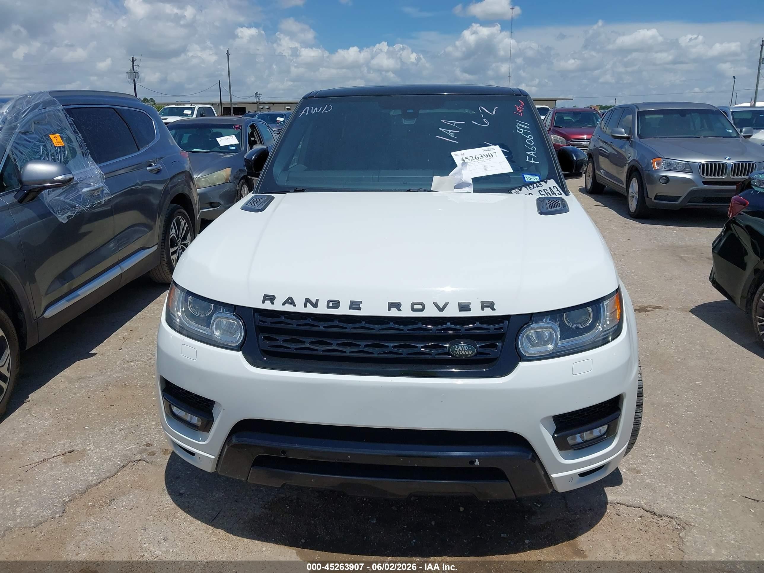 2015 Land Rover Range Rover Sport 5.0l V8 Supercharged White vin: SALWR2TF9FA606971