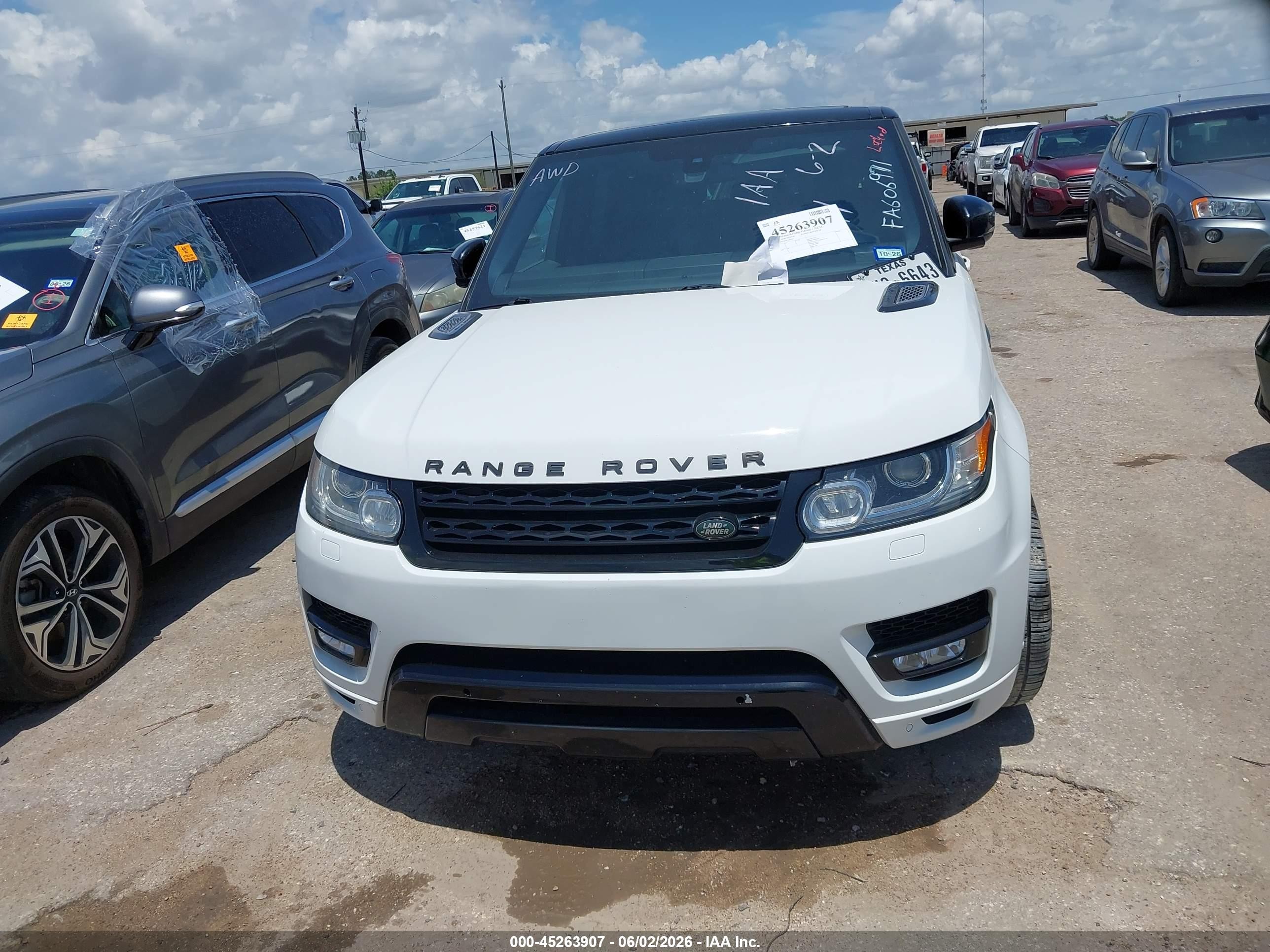 2015 Land Rover Range Rover Sport 5.0l V8 Supercharged White vin: SALWR2TF9FA606971