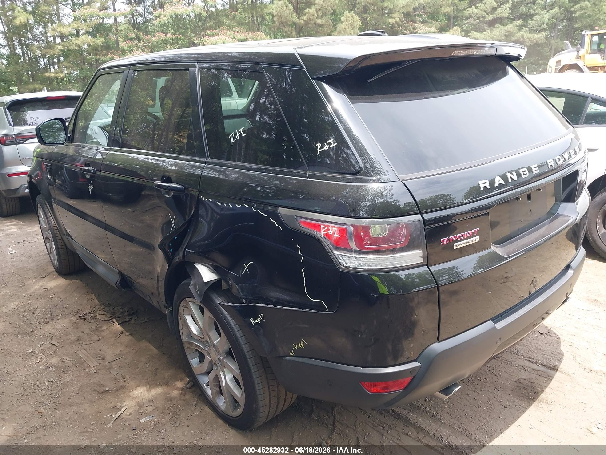 2015 Land Rover Range Rover Sport 5.0l V8 Supercharged Black vin: SALWR2TFXFA609555