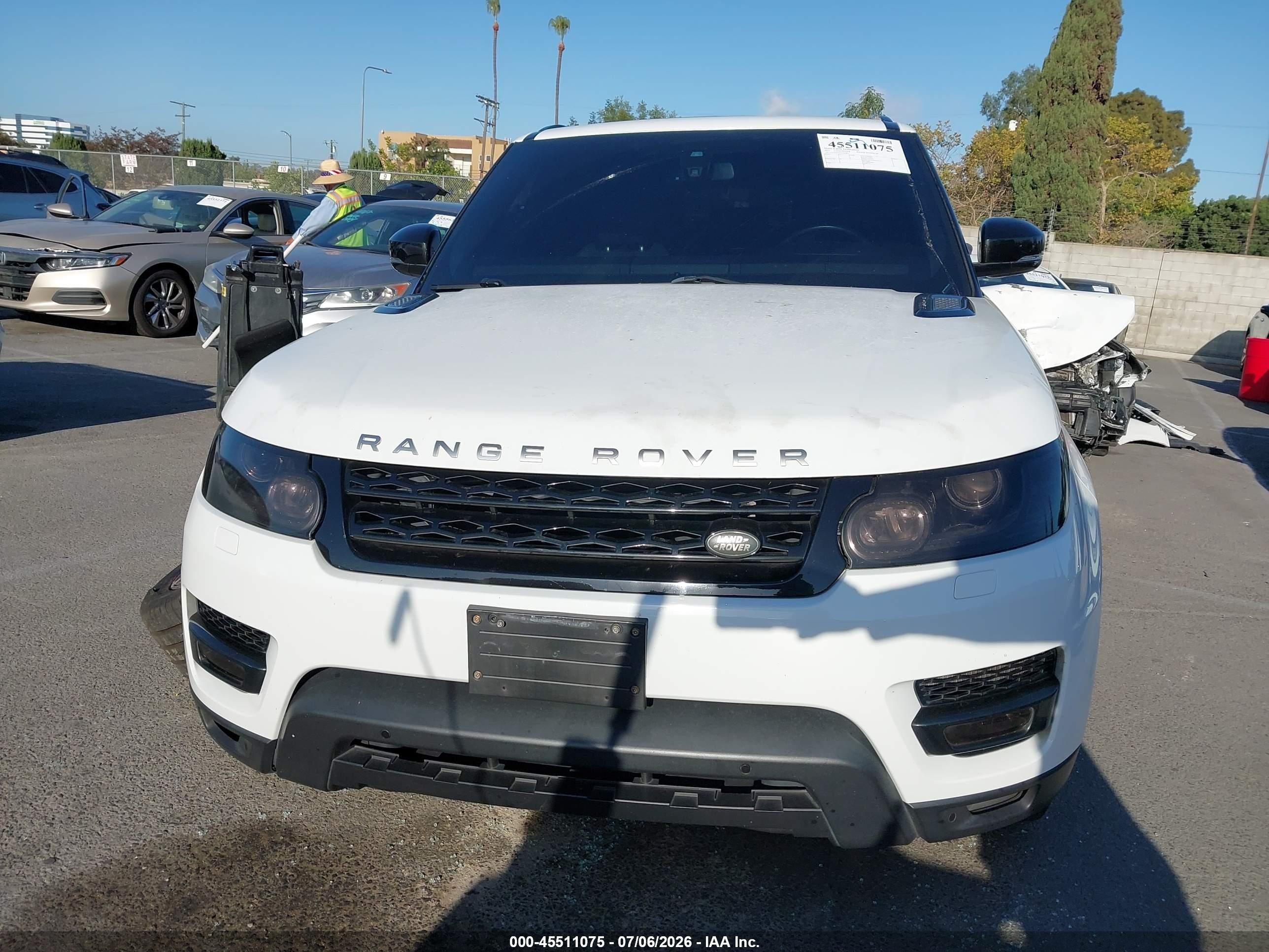 2015 Land Rover Range Rover Sport 5.0l V8 Supercharged White vin: SALWR2TFXFA612827