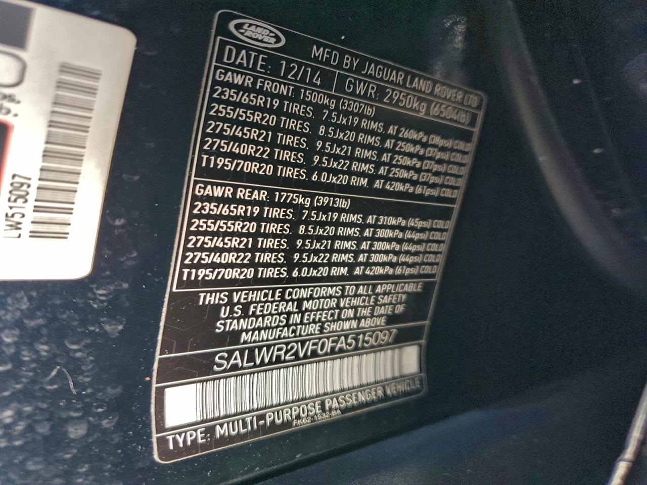 2015 Land Rover Range Rover Sport Hse Blue vin: SALWR2VF0FA515097