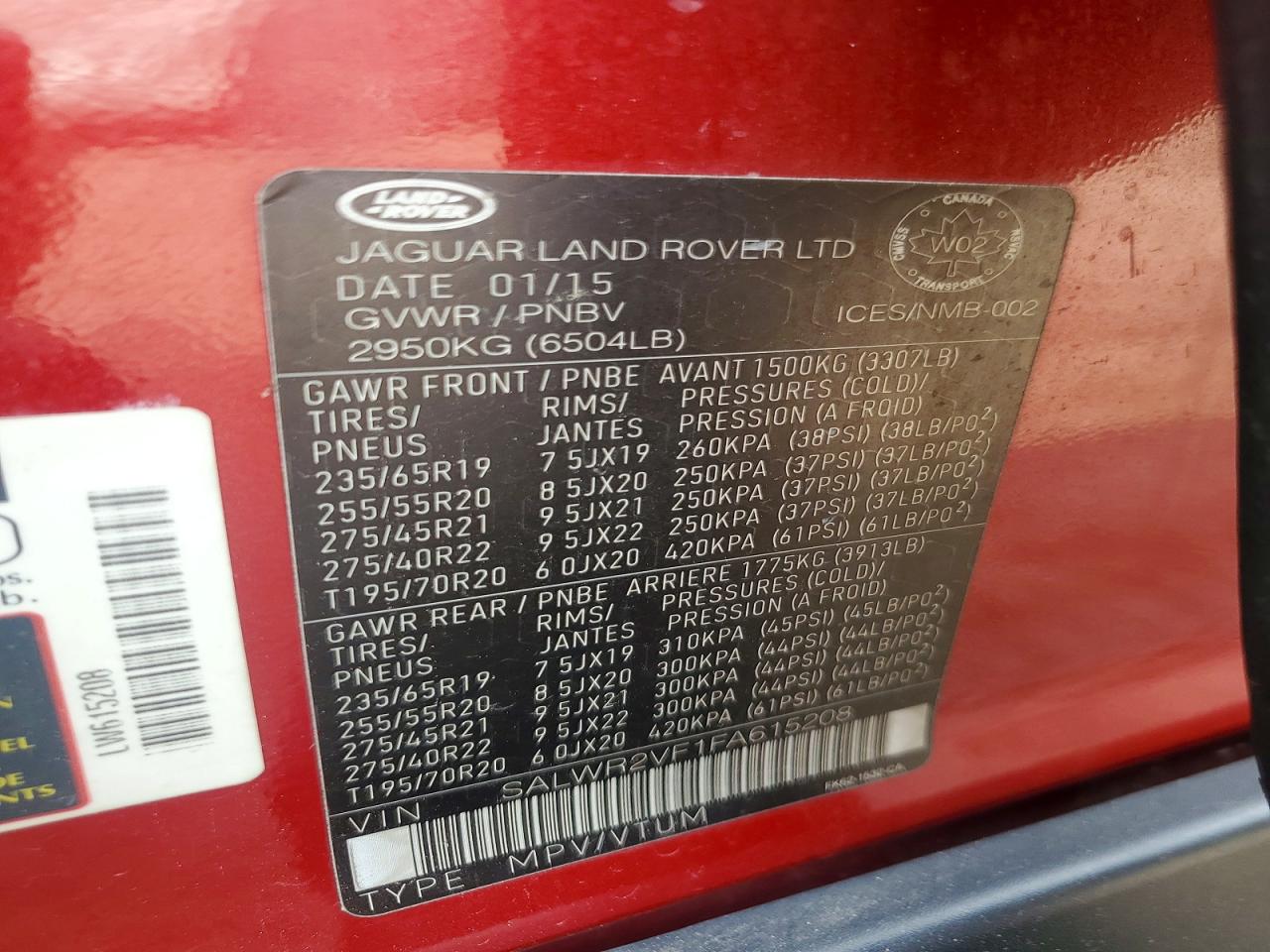 2015 Land Rover Range Rover Sport Hse Red vin: SALWR2VF1FA615208