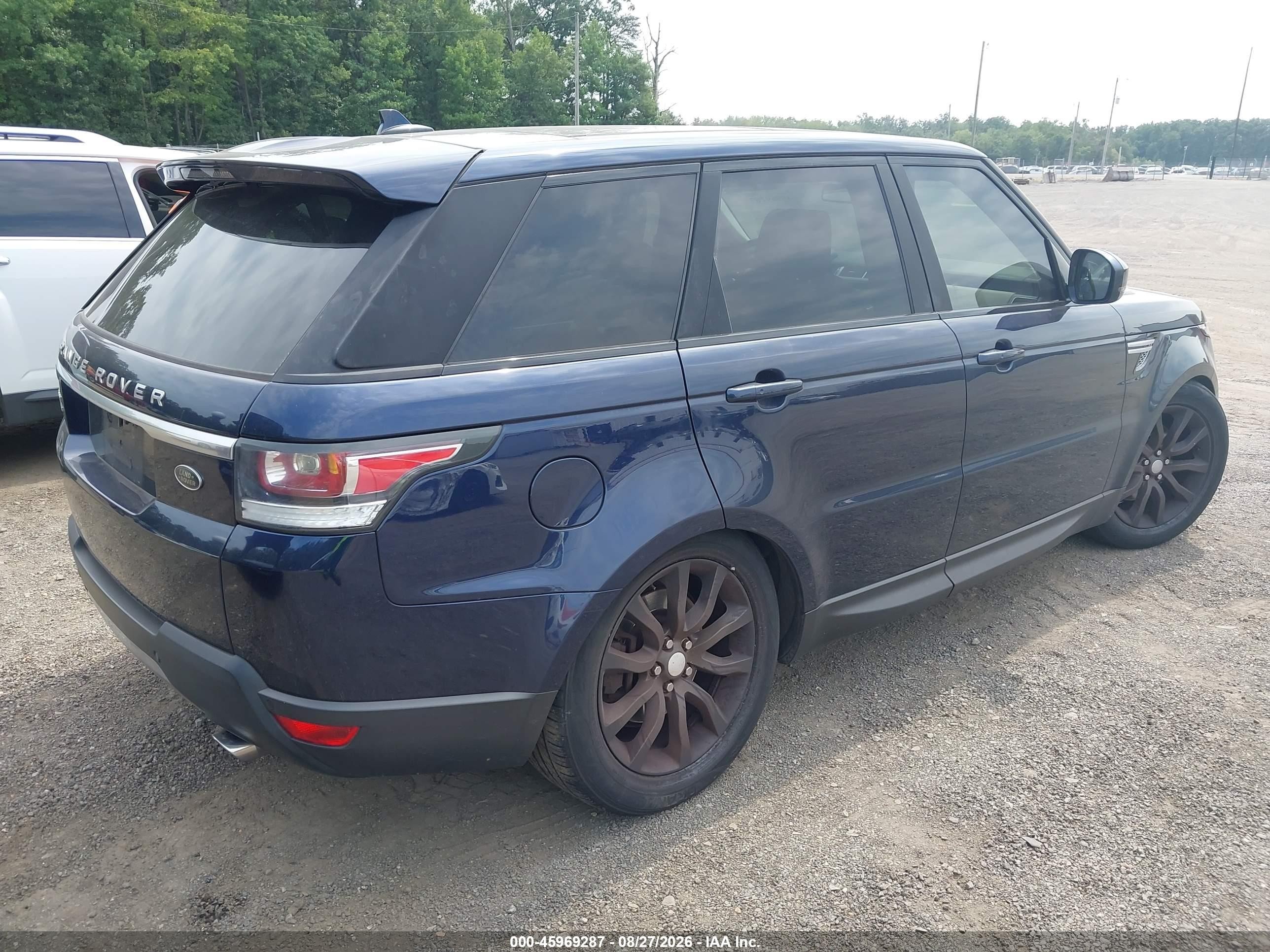 2015 Land Rover Range Rover Sport 3.0l V6 Supercharged Hse Dark Blue vin: SALWR2VF1FA627567