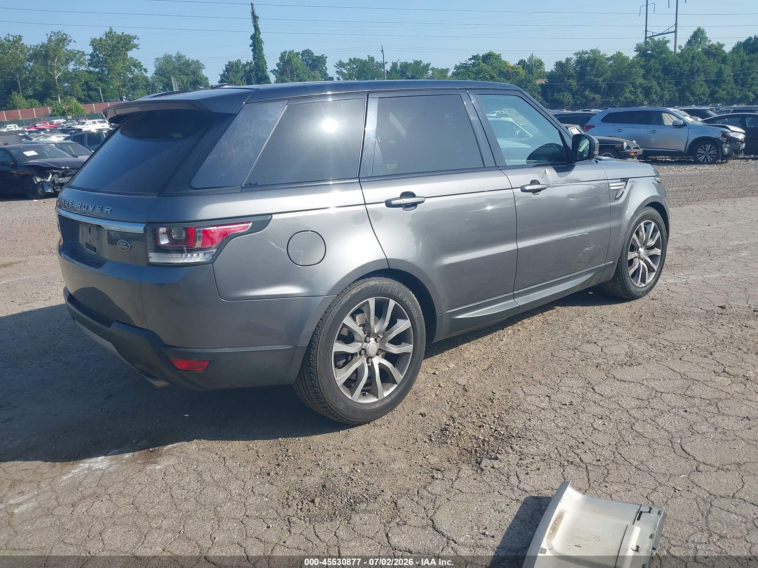 2015 Land Rover Range Rover Sport 3.0l V6 Supercharged Hse Gray vin: SALWR2VF5FA621156