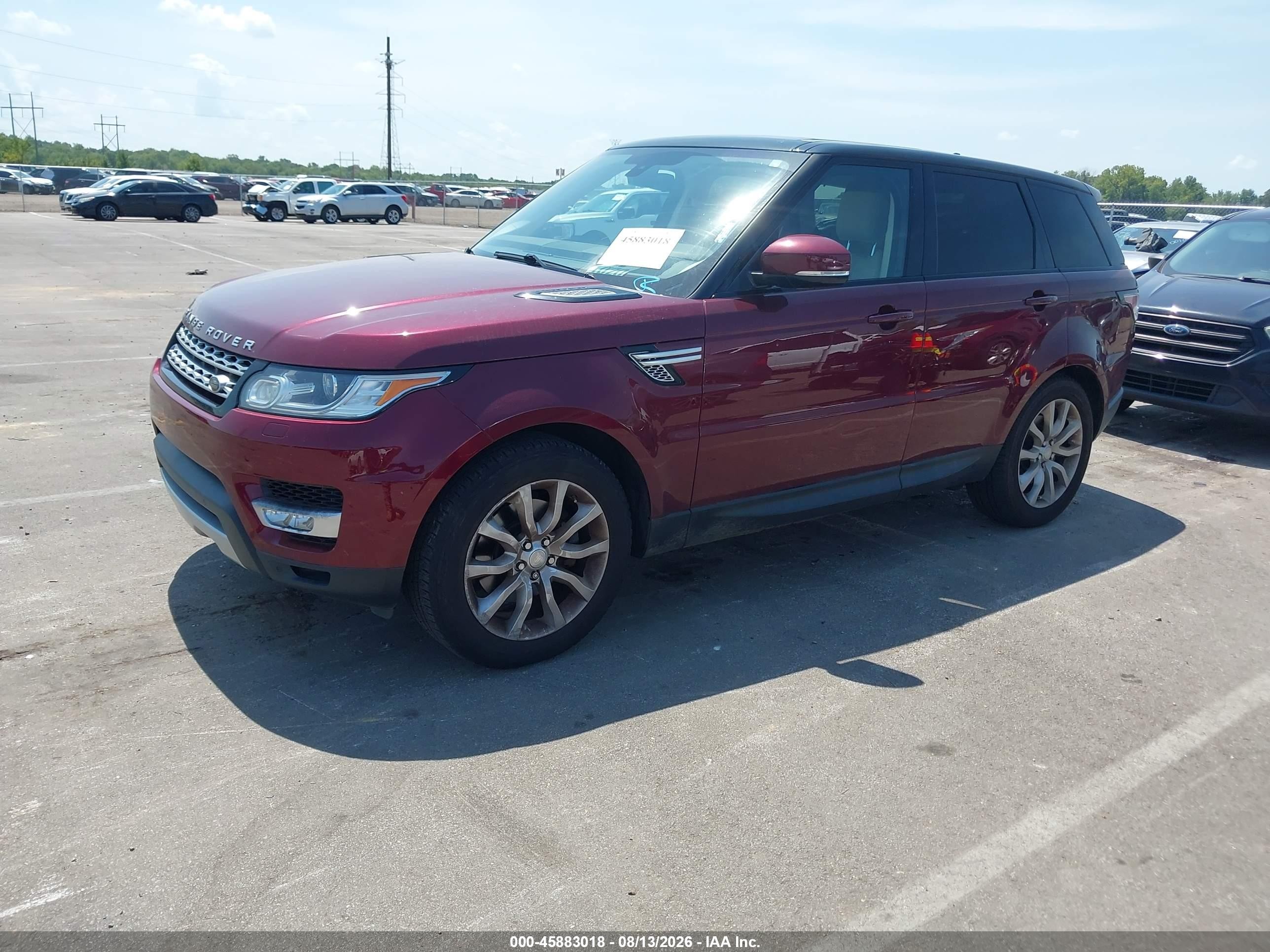 2015 Land Rover Range Rover Sport 3.0l V6 Supercharged Hse Burgundy vin: SALWR2VF5FA621643