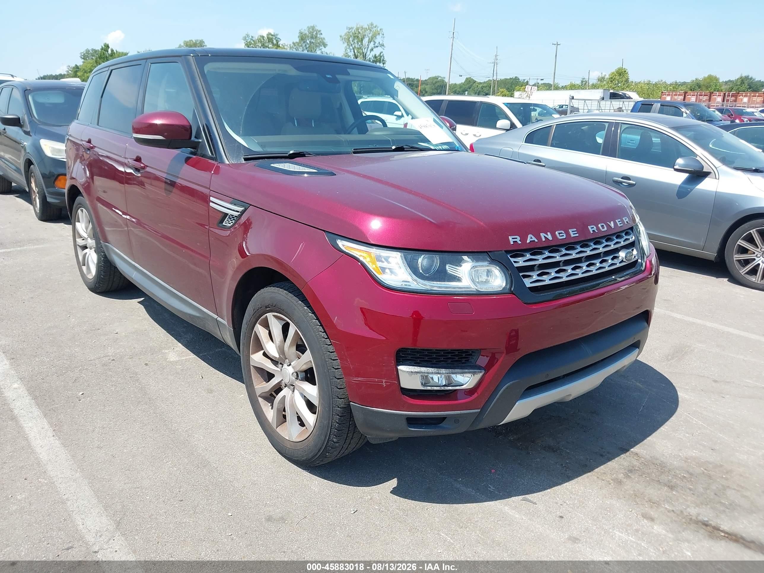 2015 Land Rover Range Rover Sport 3.0l V6 Supercharged Hse Burgundy vin: SALWR2VF5FA621643