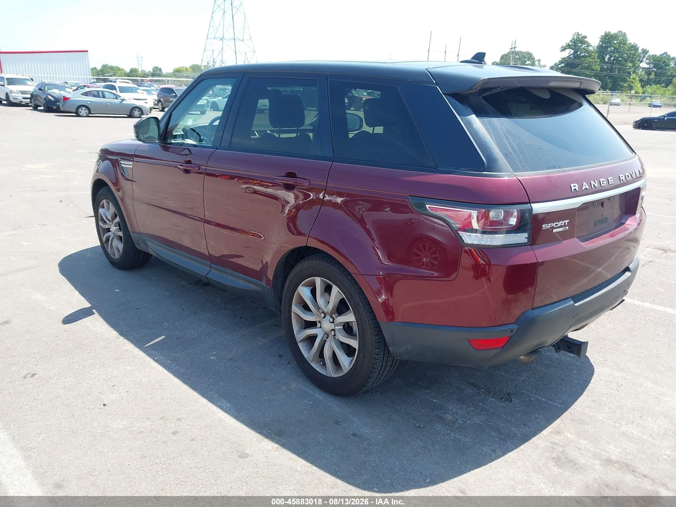 2015 Land Rover Range Rover Sport 3.0l V6 Supercharged Hse Burgundy vin: SALWR2VF5FA621643