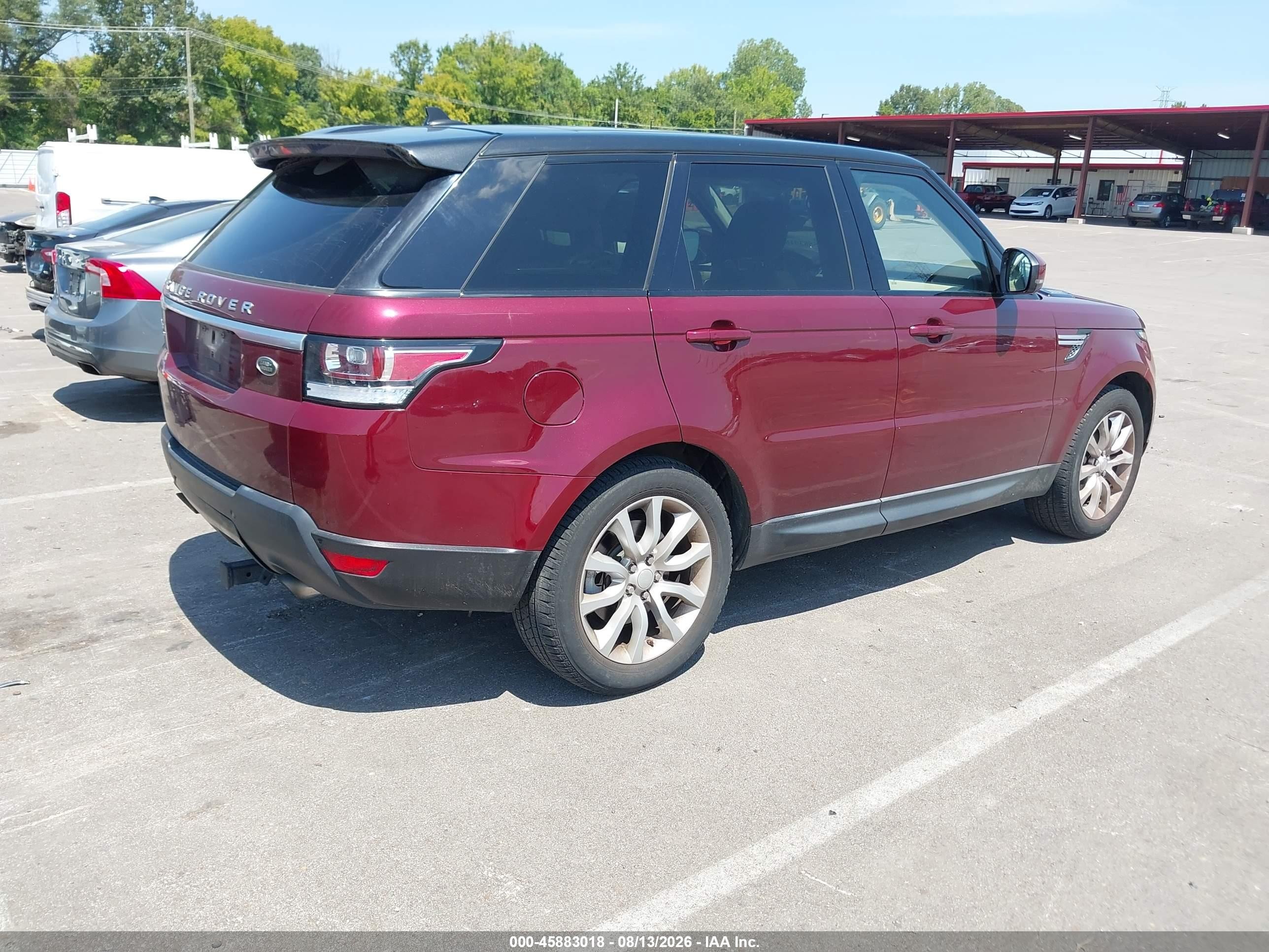 2015 Land Rover Range Rover Sport 3.0l V6 Supercharged Hse Burgundy vin: SALWR2VF5FA621643