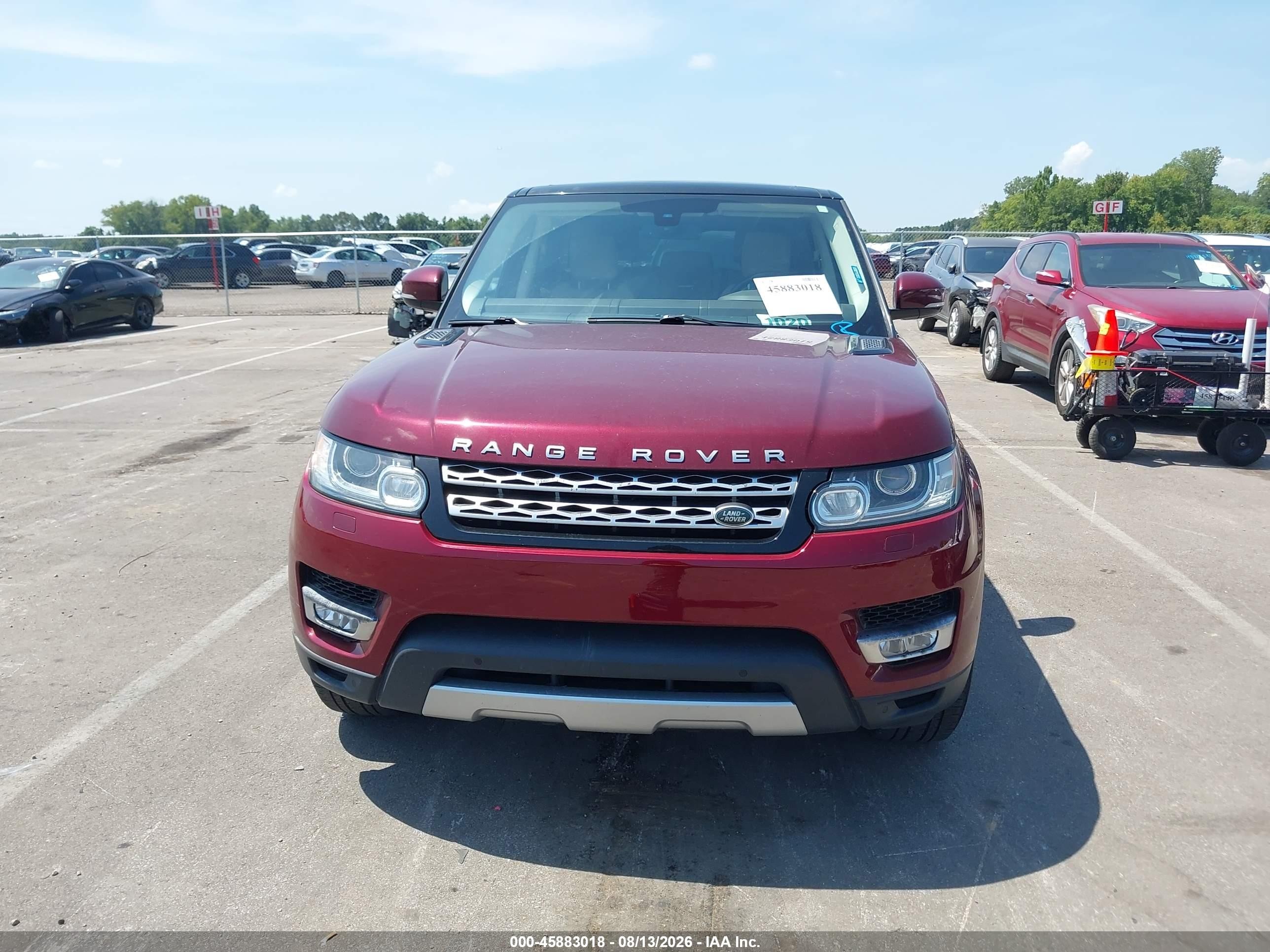 2015 Land Rover Range Rover Sport 3.0l V6 Supercharged Hse Burgundy vin: SALWR2VF5FA621643