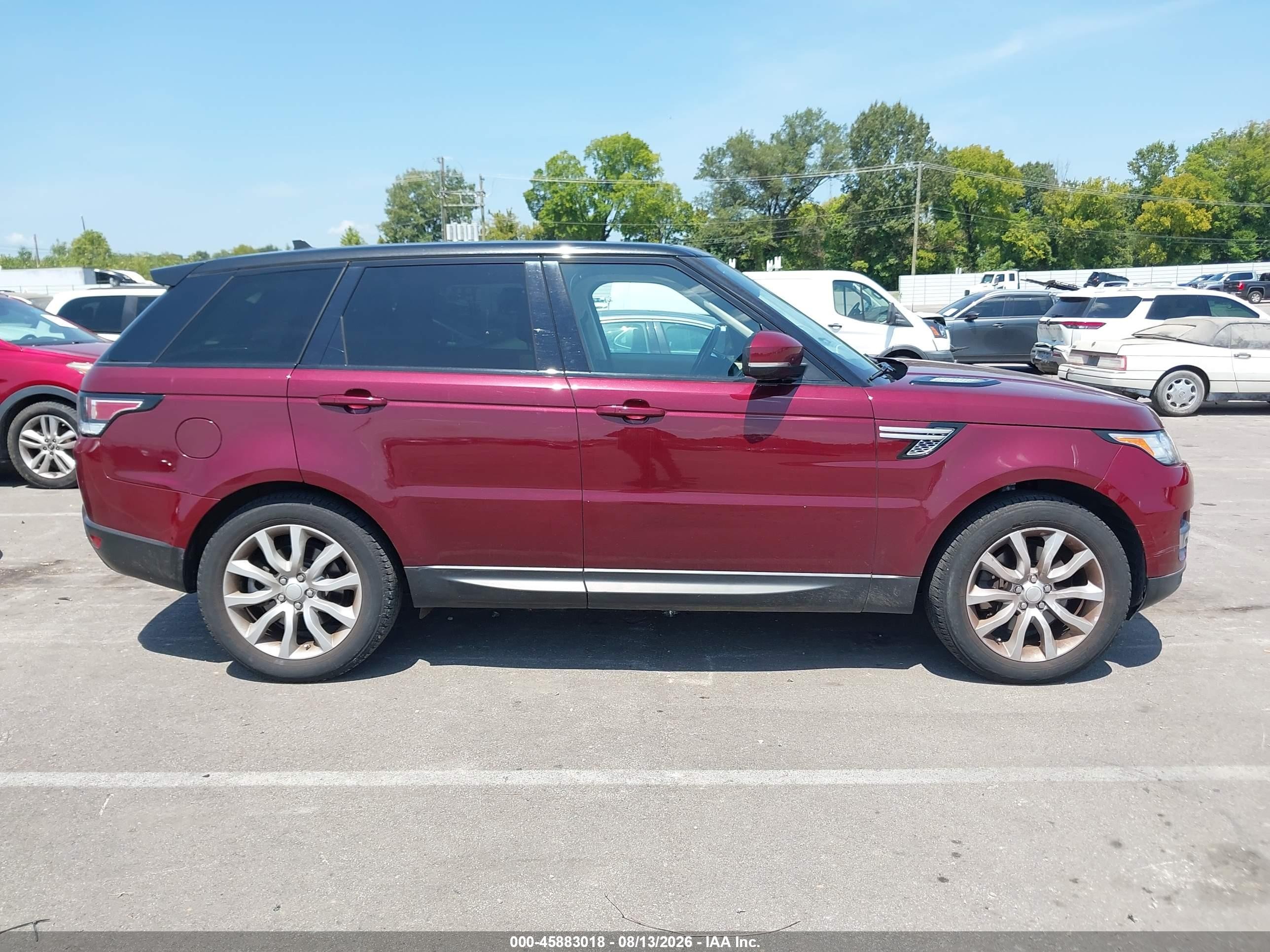 2015 Land Rover Range Rover Sport 3.0l V6 Supercharged Hse Burgundy vin: SALWR2VF5FA621643