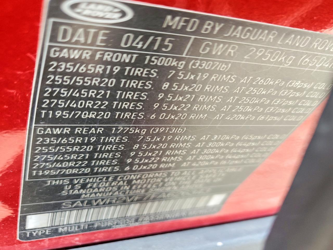 2015 Land Rover Range Rover Sport Hse Red vin: SALWR2VF7FA626343