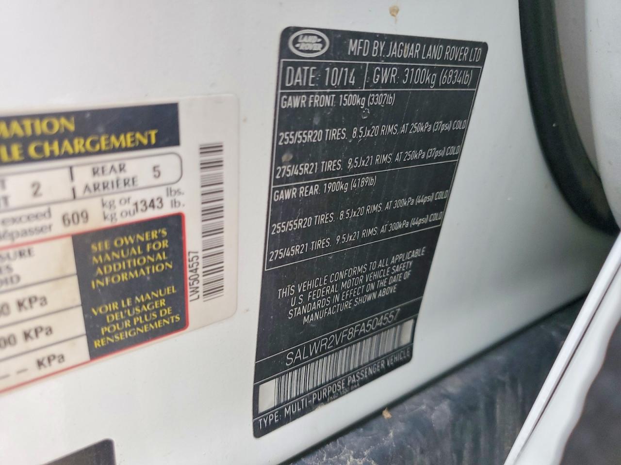 2015 Land Rover Range Rover Sport Hse White vin: SALWR2VF8FA504557