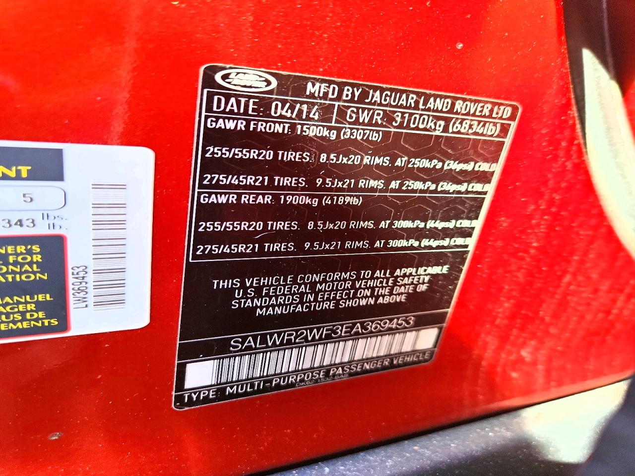 2014 Land Rover Range Rover Sport Hse Red vin: SALWR2WF3EA369453