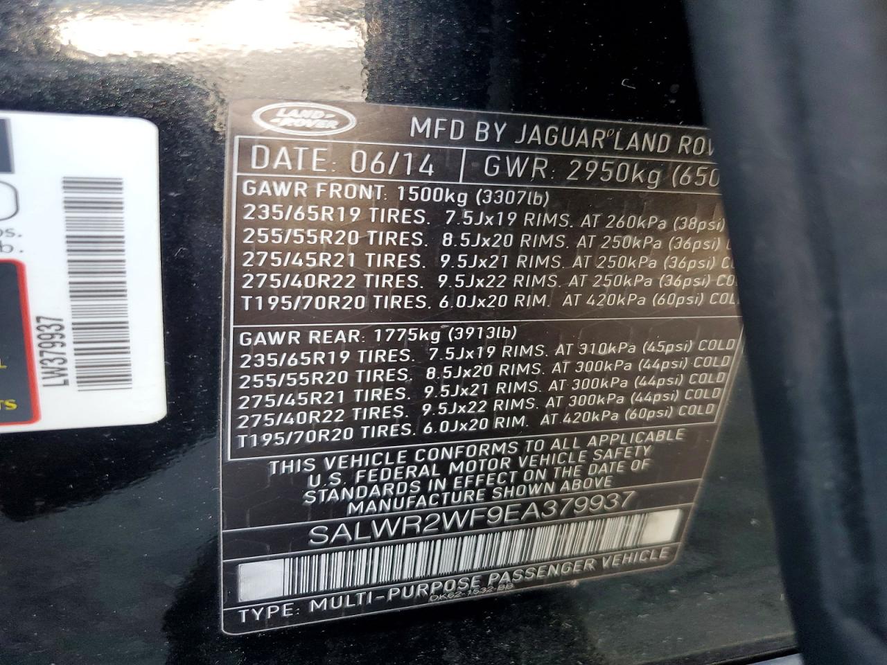 2014 Land Rover Range Rover Sport Hse Black vin: SALWR2WF9EA379937