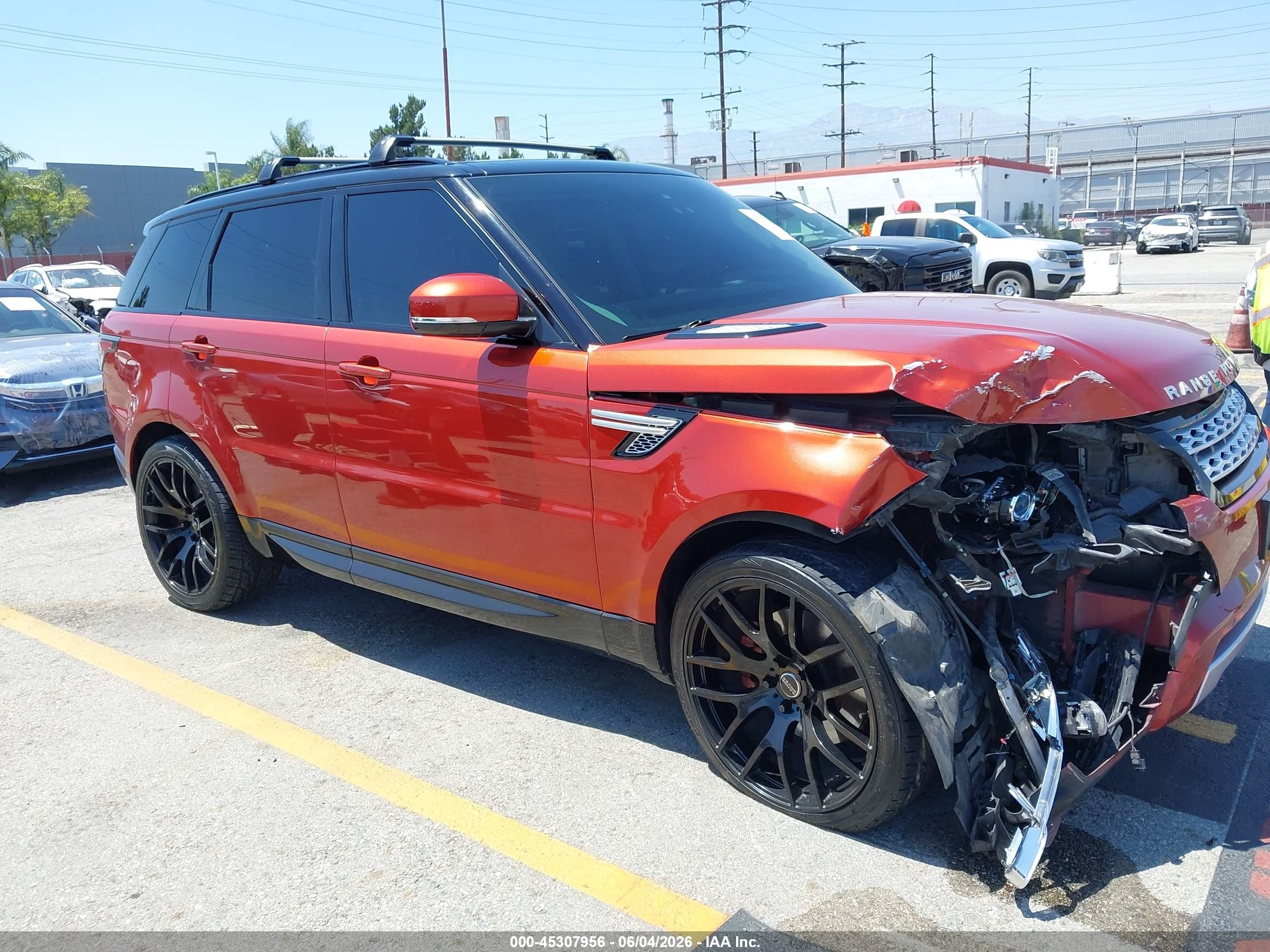 2014 Land Rover Range Rover Sport 3.0l V6 Supercharged Hse Оранжевый vin: SALWR2WFXEA314384
