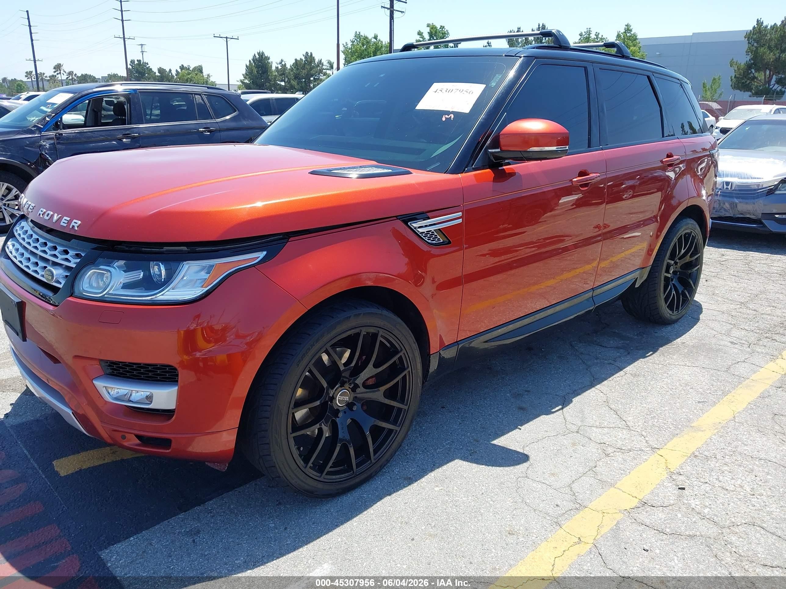 2014 Land Rover Range Rover Sport 3.0l V6 Supercharged Hse Orange vin: SALWR2WFXEA314384